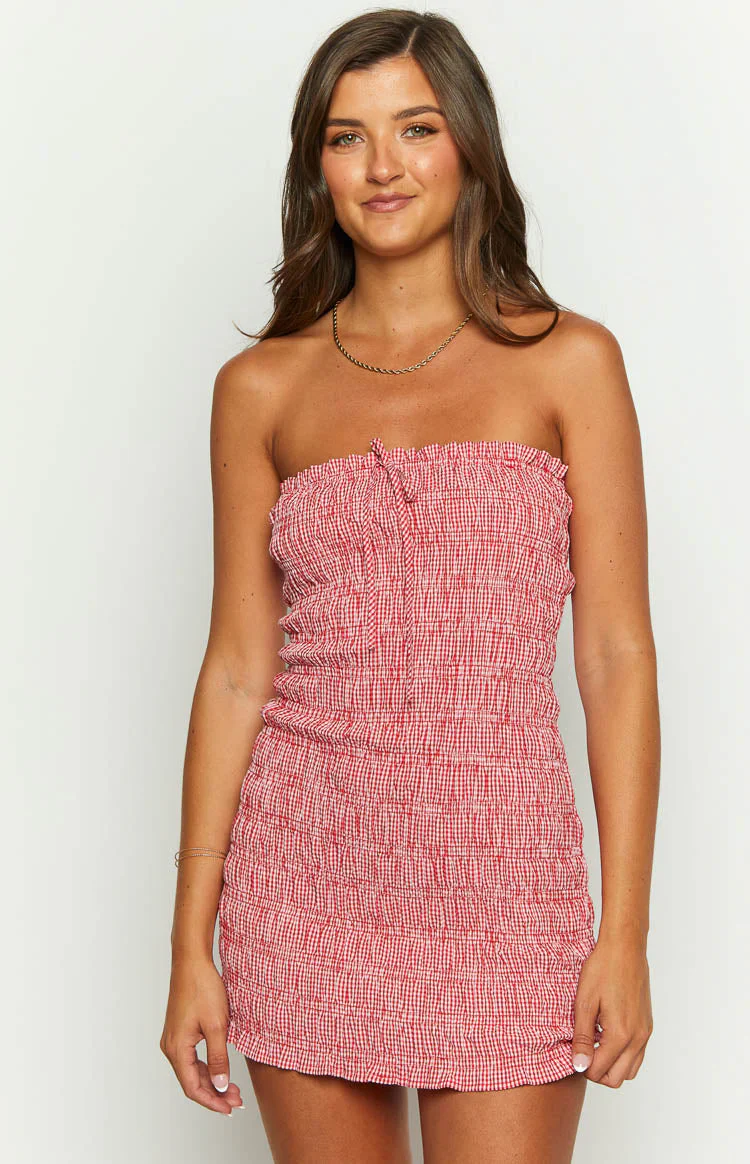 Kari Red Strapless Mini Dress
