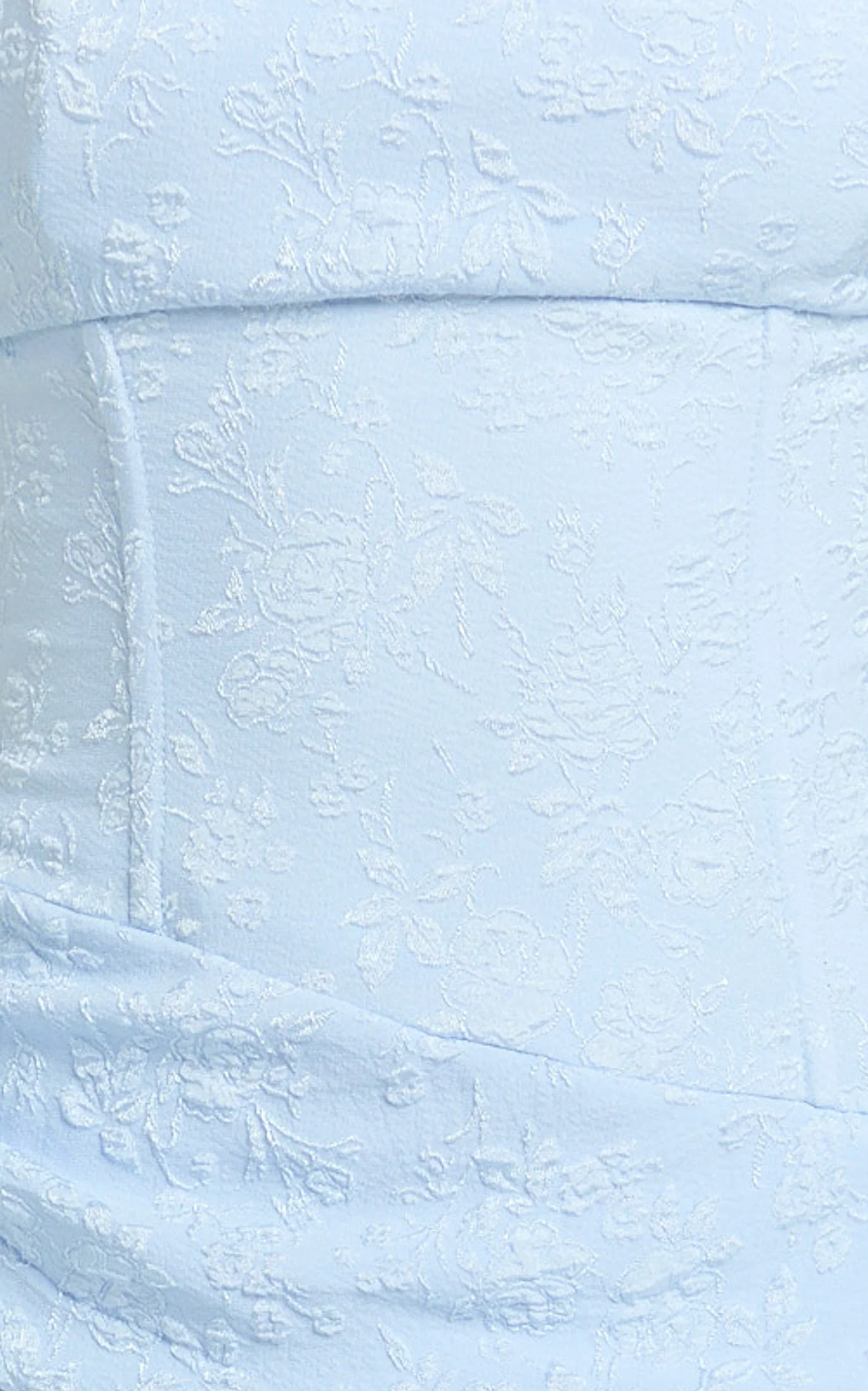 Berri Maxi Dress - Strapless Jacquard High Split Dress in Blue