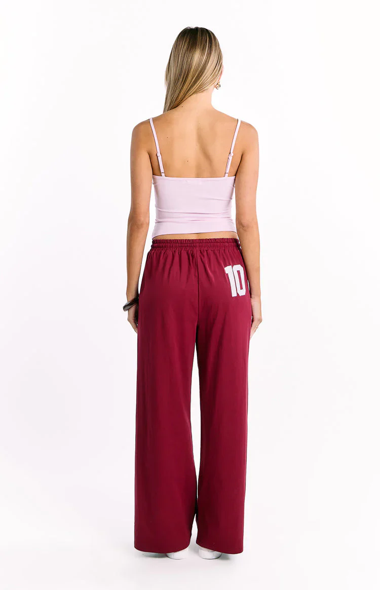 Flo Burgundy Wide Leg Pants