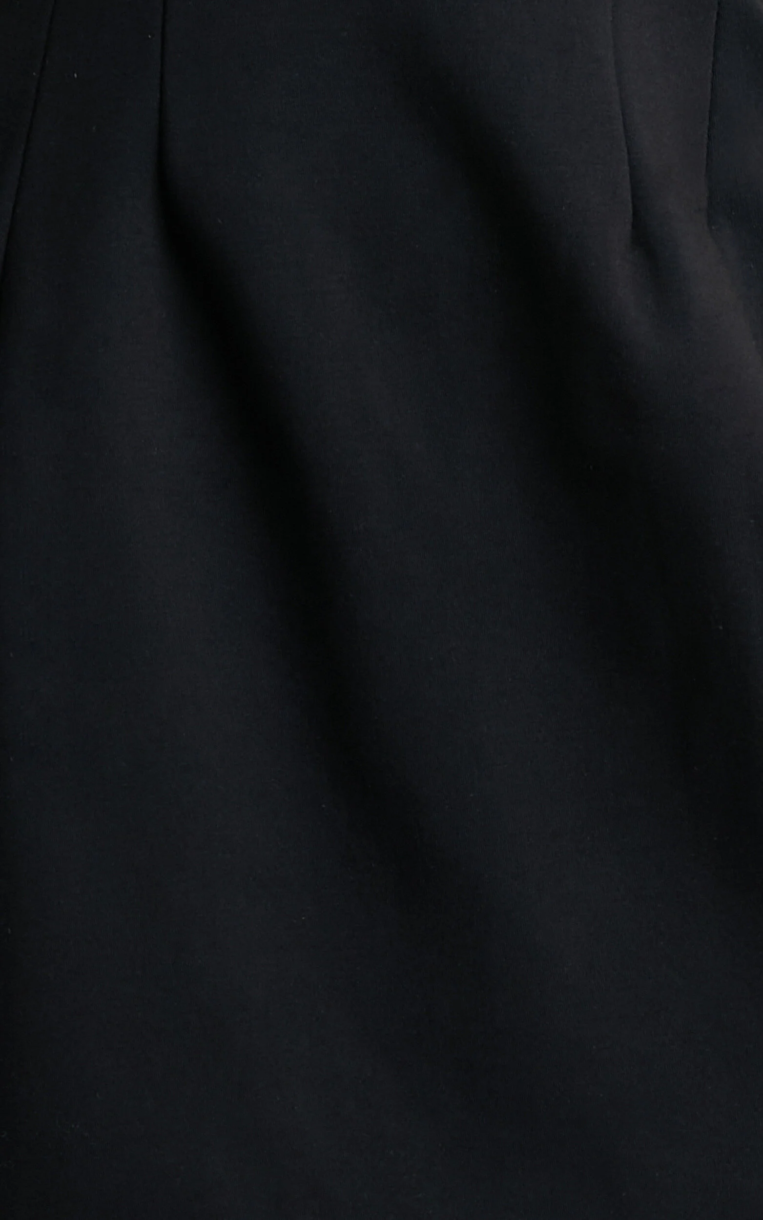 Arabella Mini Dress - Strapless Diamante Trim Structured Dress in Black