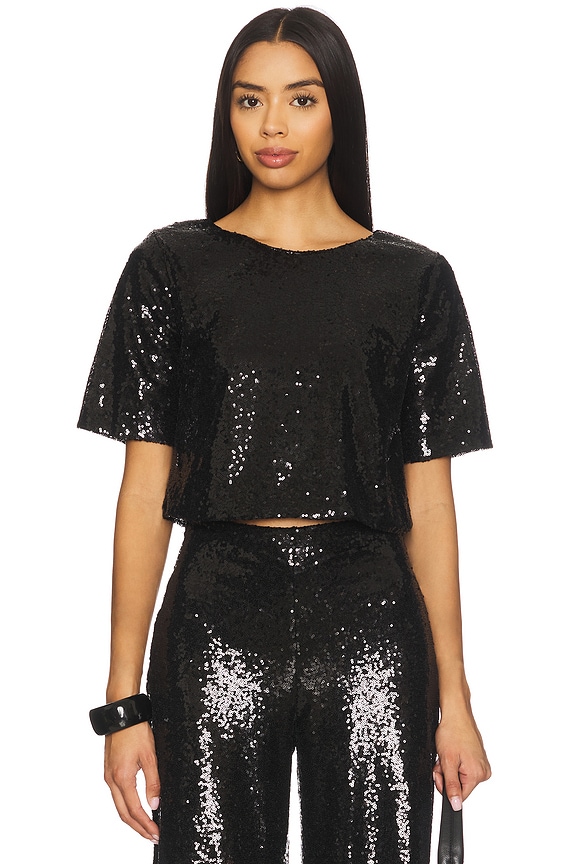 Sequin Short Sleeve Top
