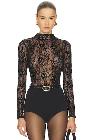 Lace Mock Neck Bodysuit