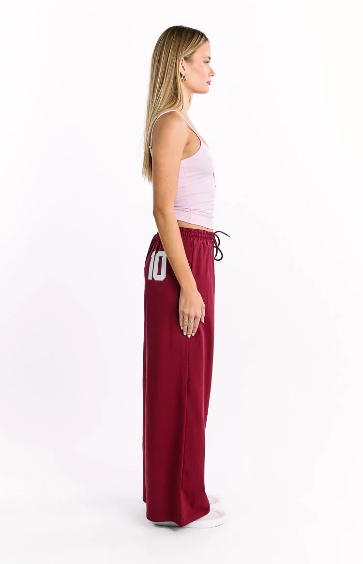 Flo Burgundy Wide Leg Pants