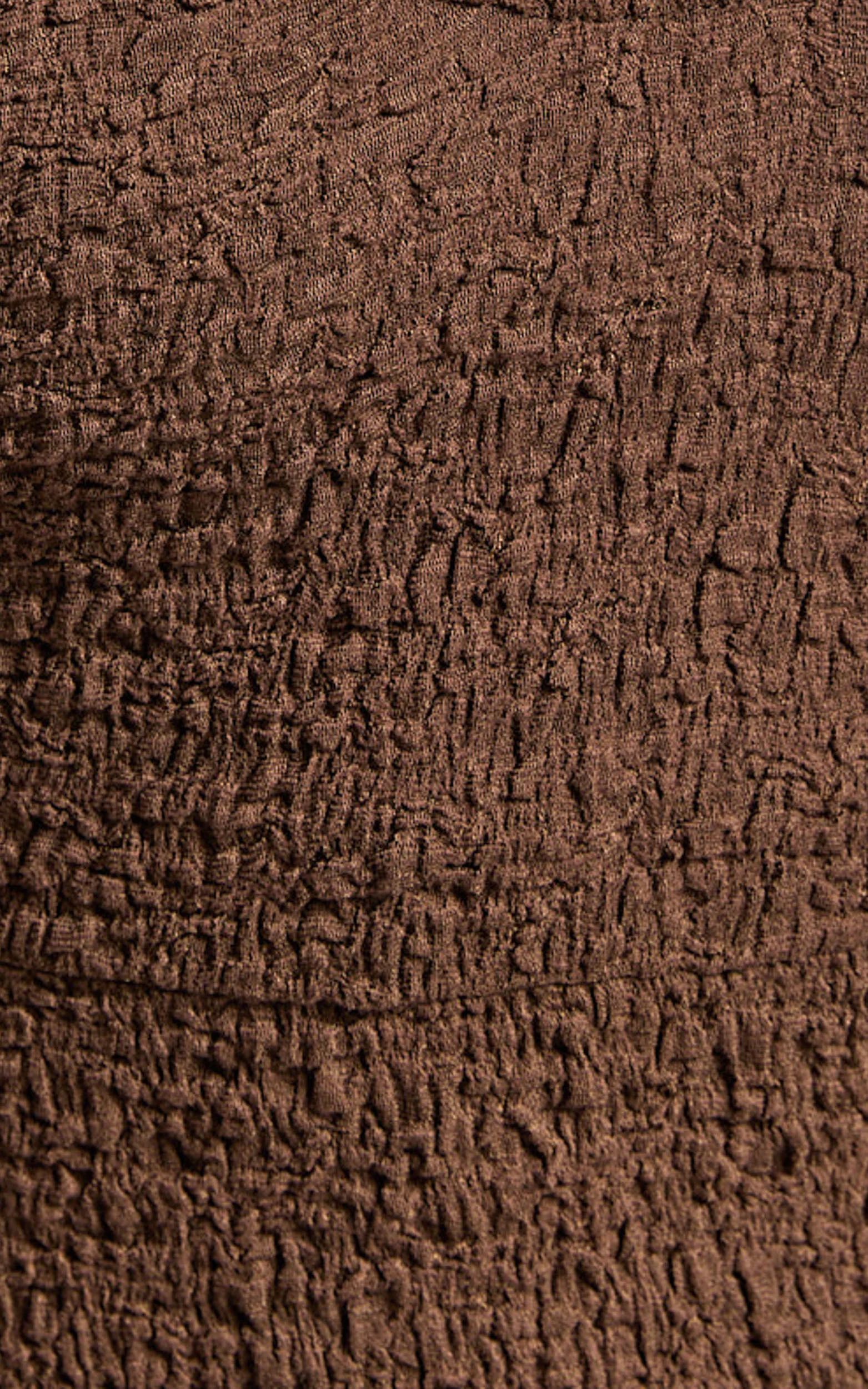 Novida Midi Dress - Textured Bodycon Dress in Chocolate