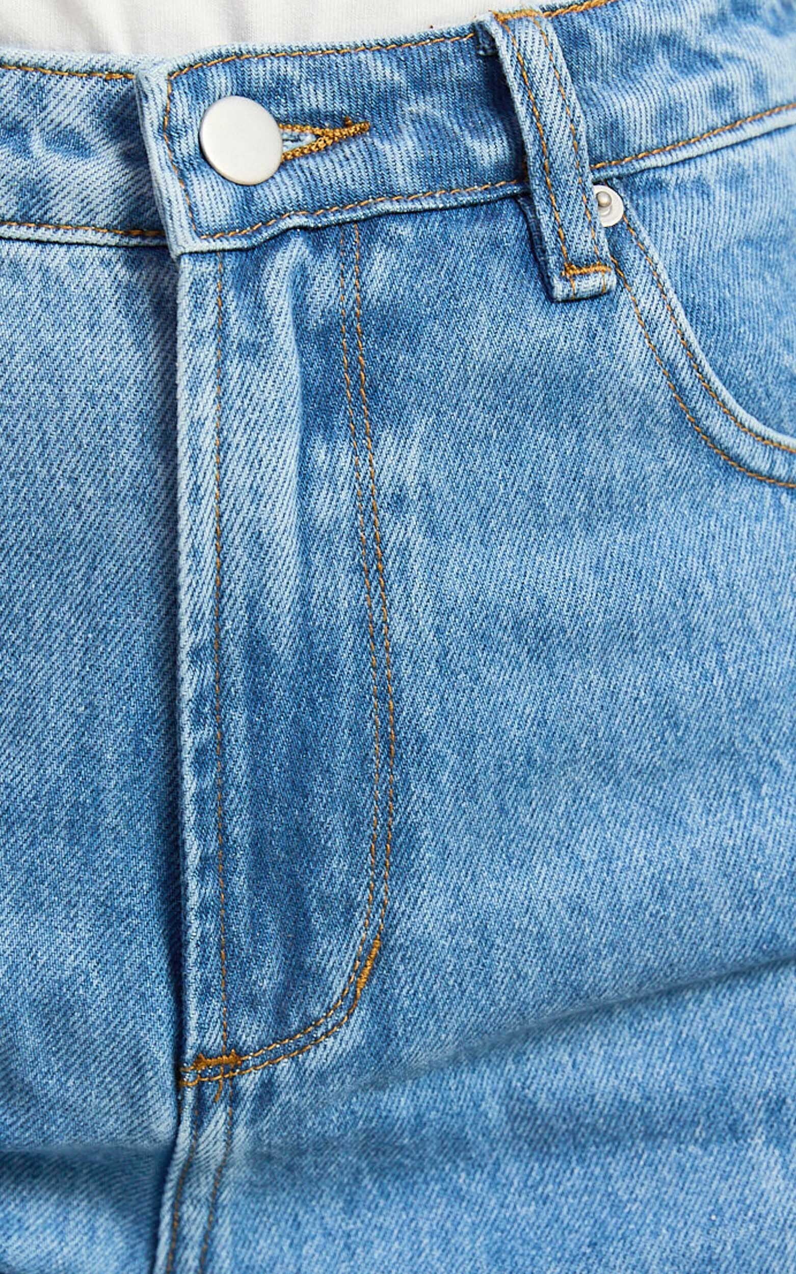 Cole Jeans - High Waist Relaxed Wide Leg Recycled Denim Jeans in Mid Blue Wash