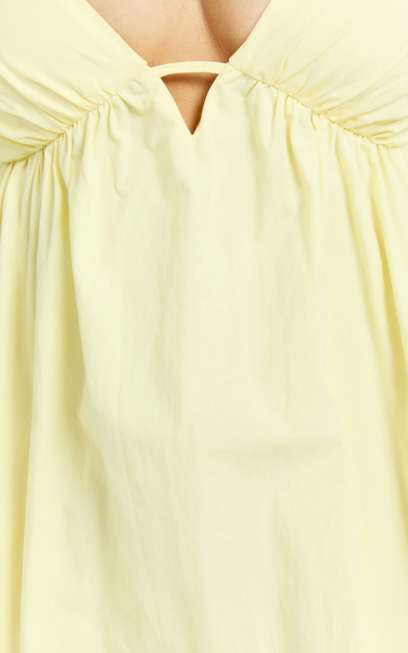 Maisy Mini Dress - Ruffle Sleeve V Neck Dress in Yellow