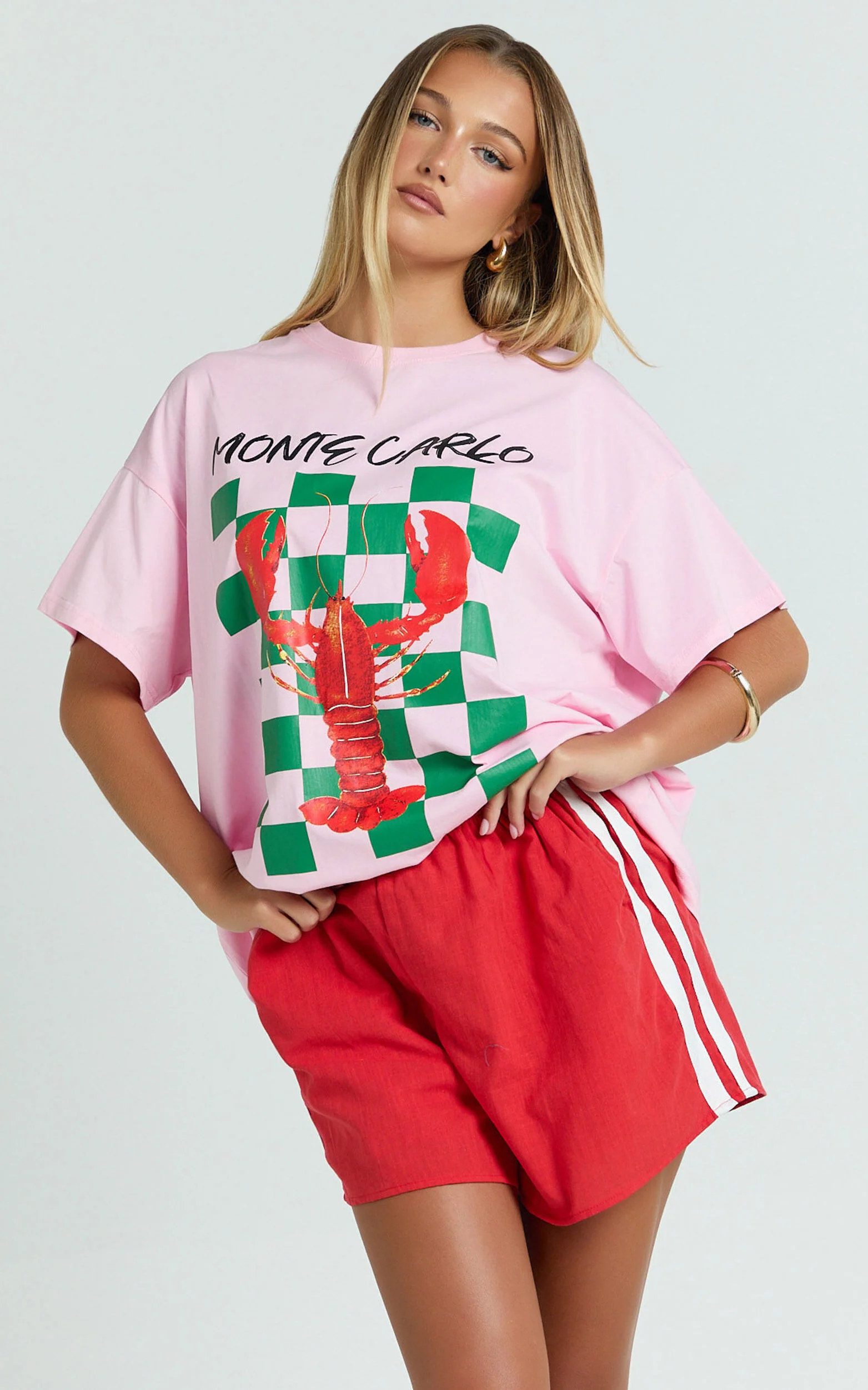 Liv Two Piece Set - Monte Carlo Lobster T-shirt Set in Pink