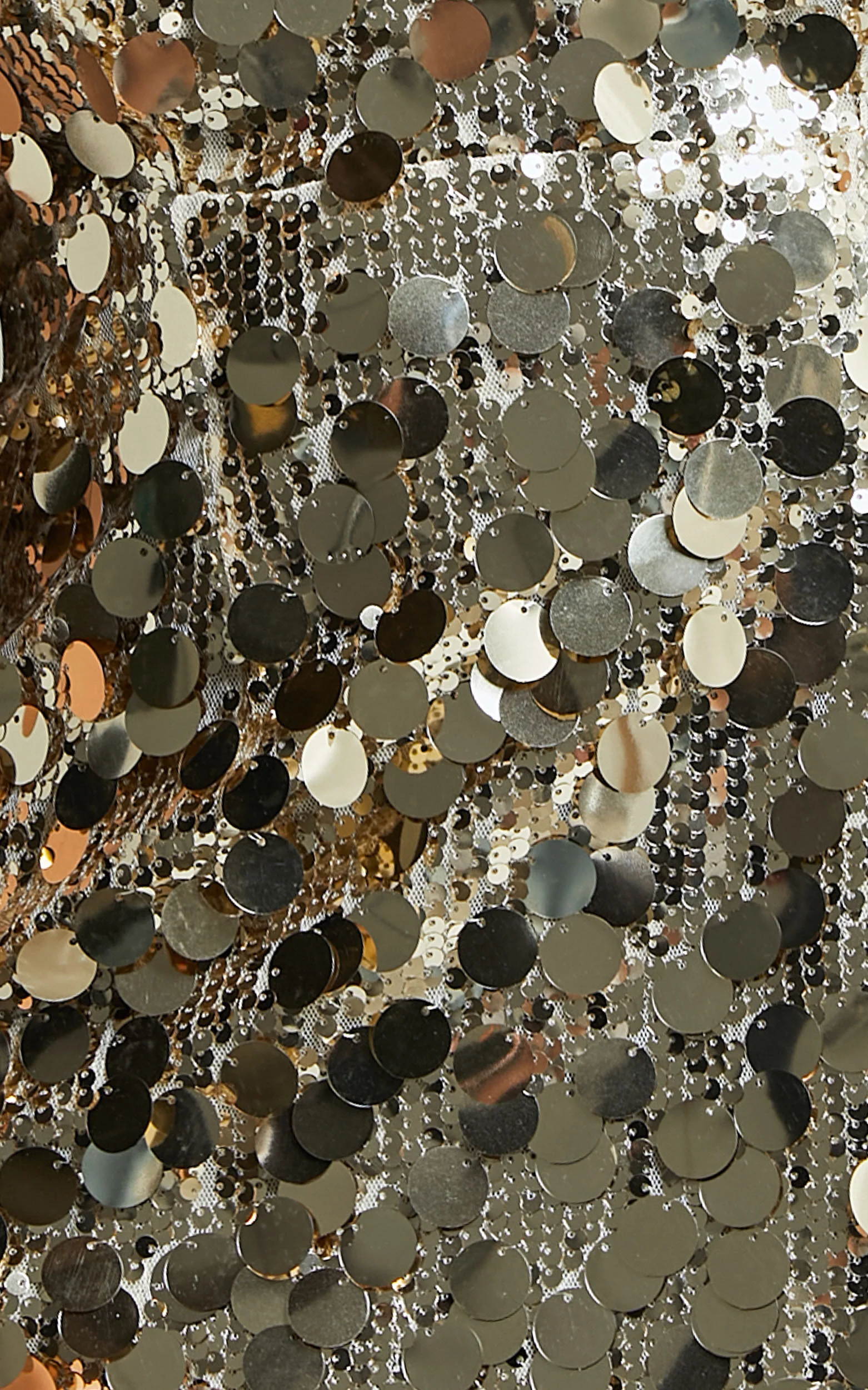 Cleo Mini Dress - Circle Sequin Mini Dress in Light Gold