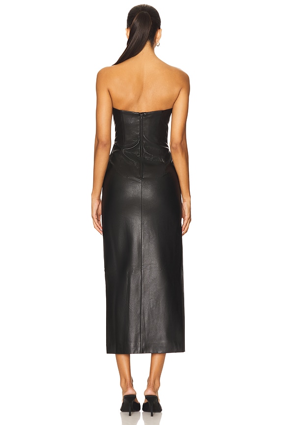 Eleni Faux Leather Midi Dress