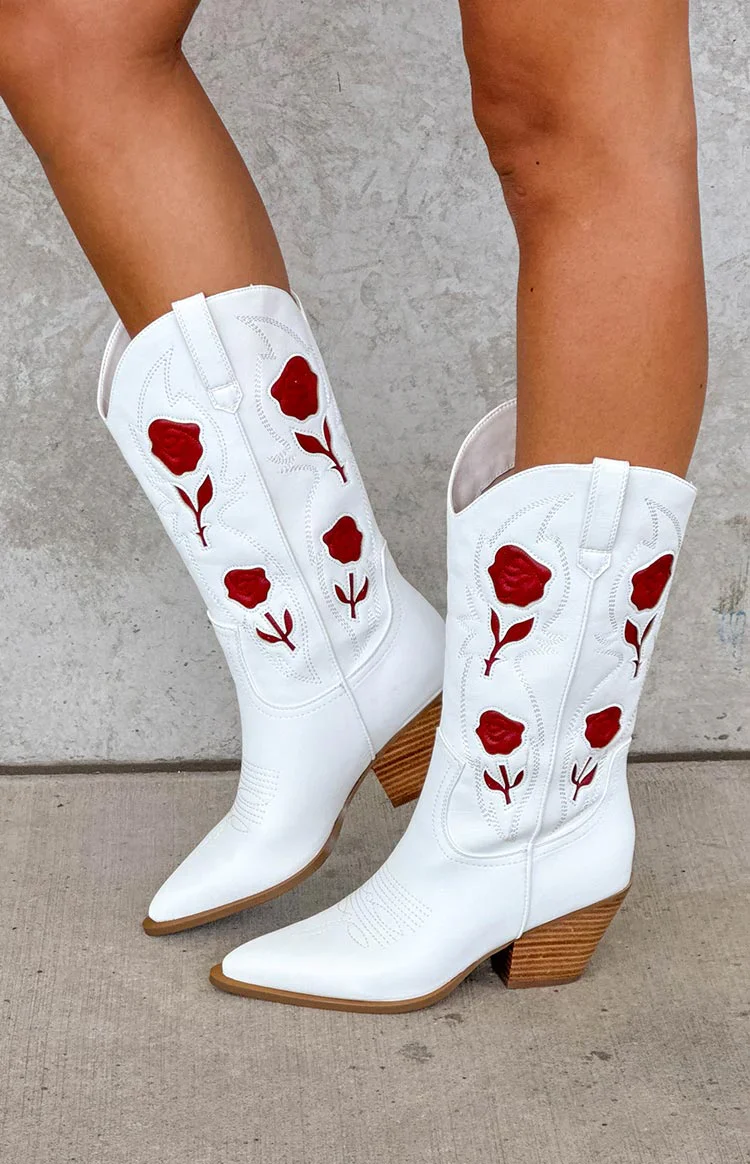 Billini Arden White Garnet Cowboy Boots