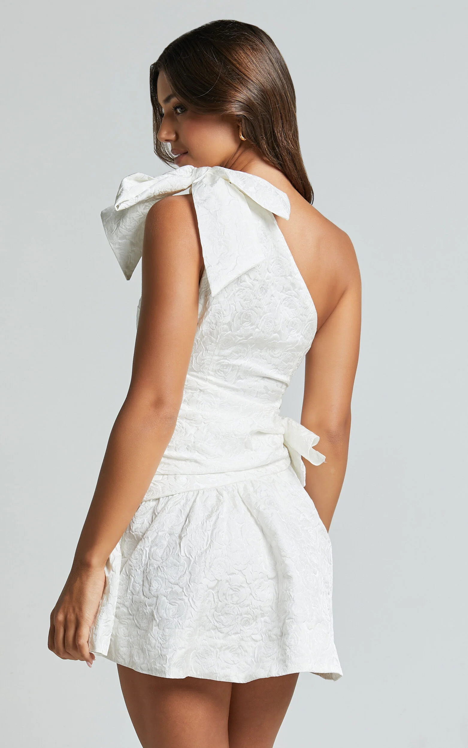 Mathilda Mini Dress - Cut Out Side Wrap Dress in White