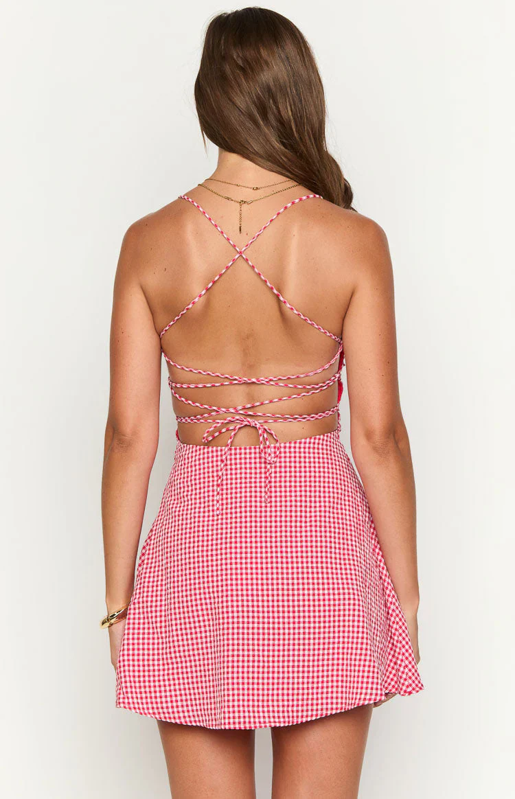 Rylan Red Gingham Mini Dress