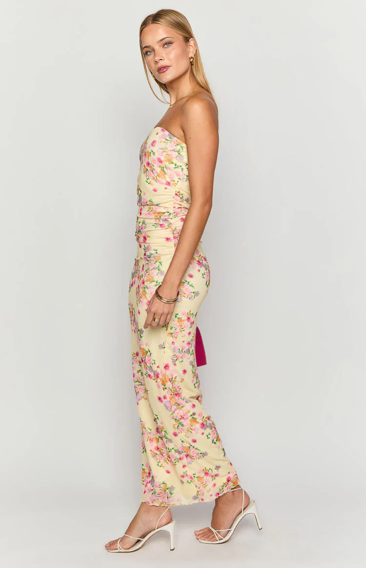 Imogen Yellow Bloom Maxi Dress