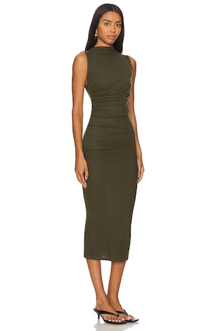 Silk Knit Sleeveless Twist Midi Dress