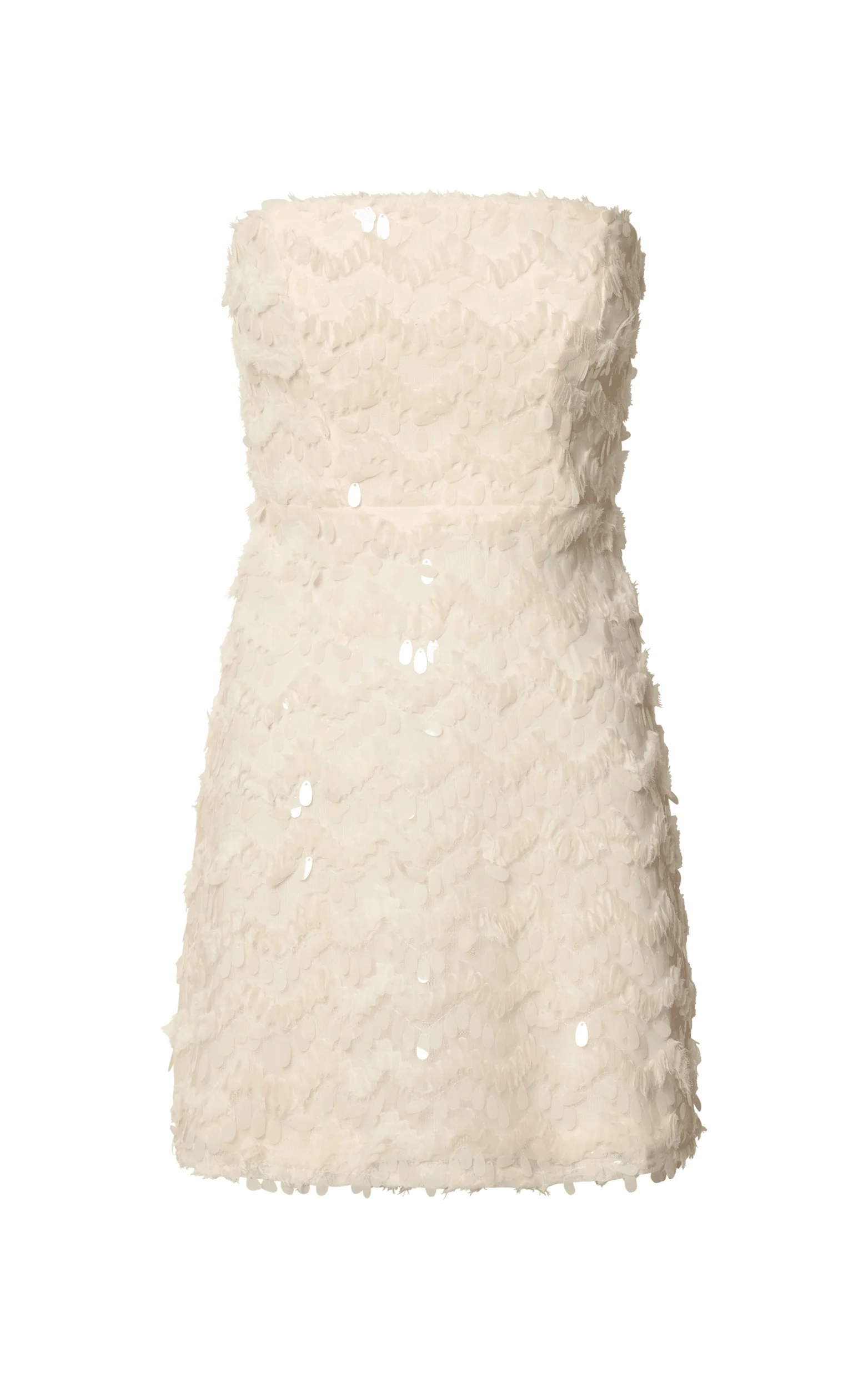 Nola Mini Dress - Strapless Sequin Dress in Cream