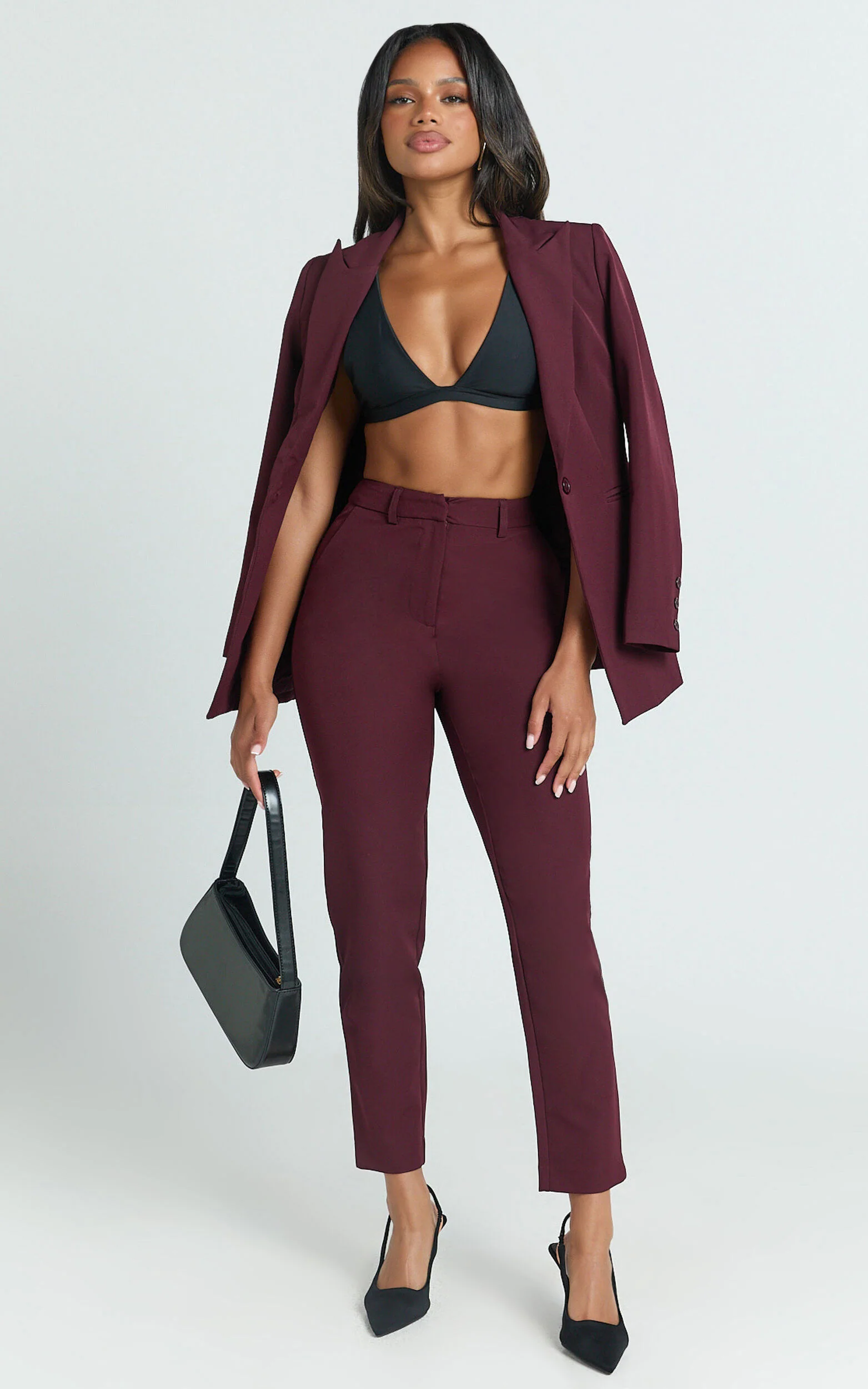 Hermie Blazer - Single Breasted Blazer in Wine