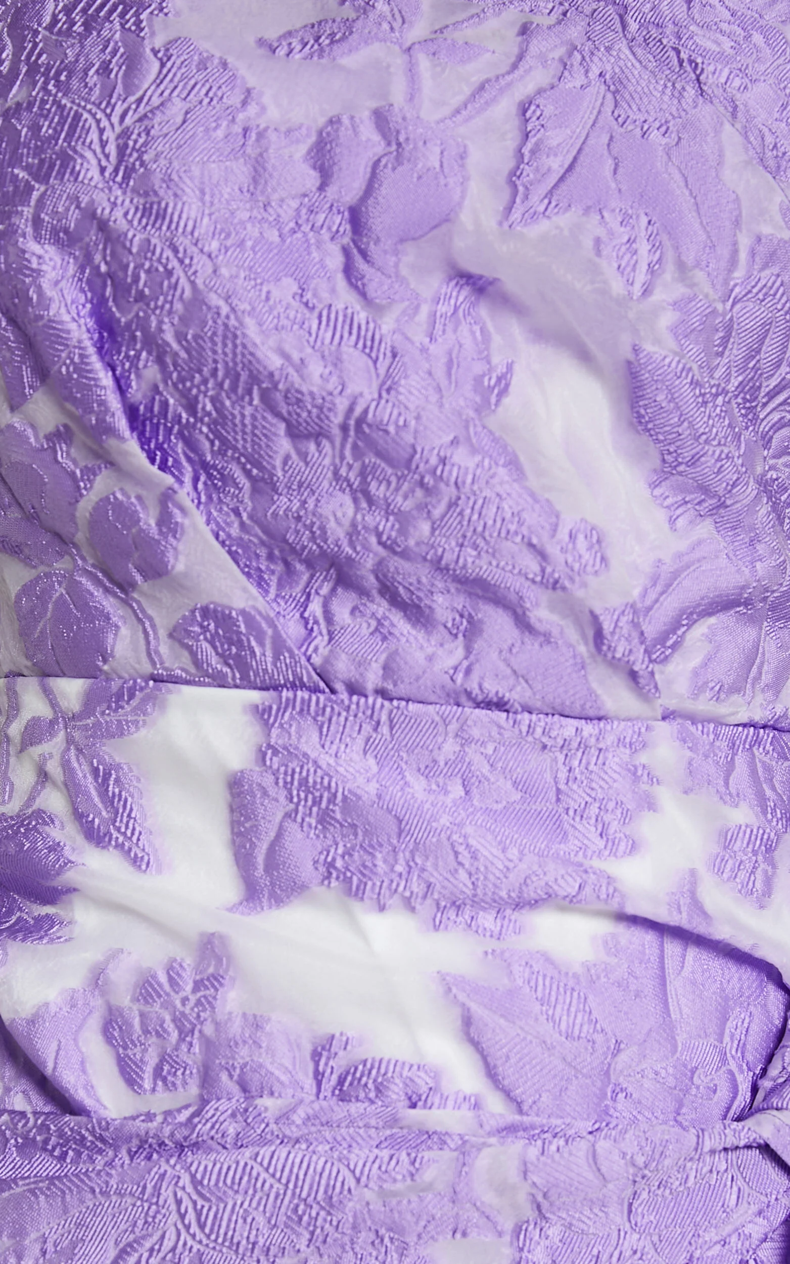 Brailey Mini Dress - One Shoulder Wrap Front Dress in Purple Jacquard