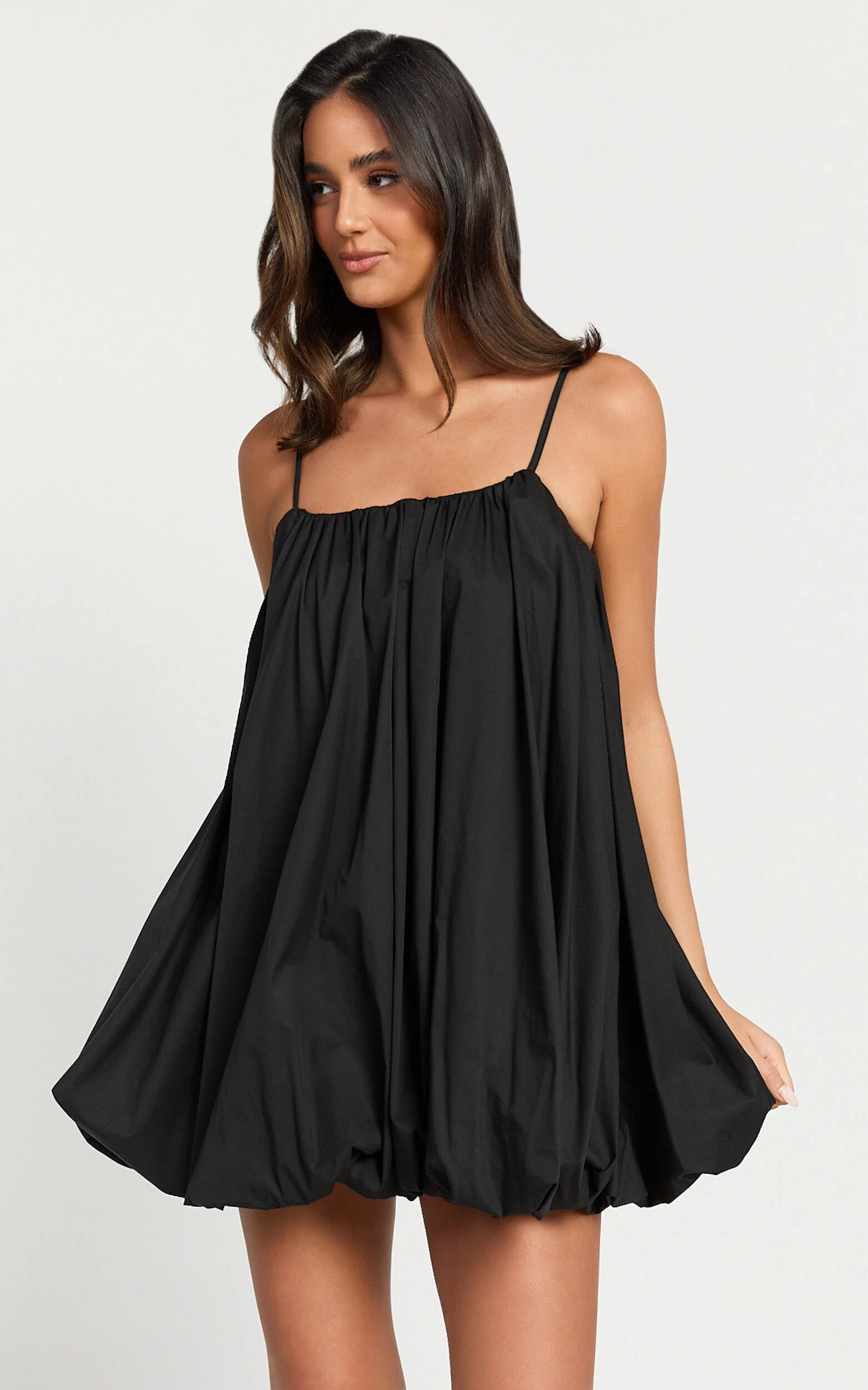 Marites Mini Dress - Bubble Mini Dress in Black