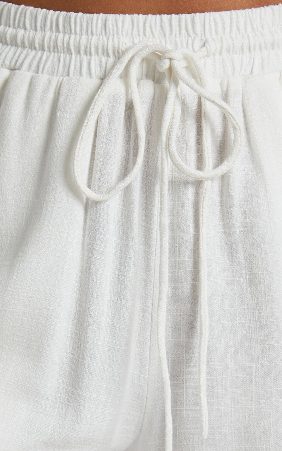 Kala Pants - Mid Waisted Relaxed Elastic Waist Pants in White