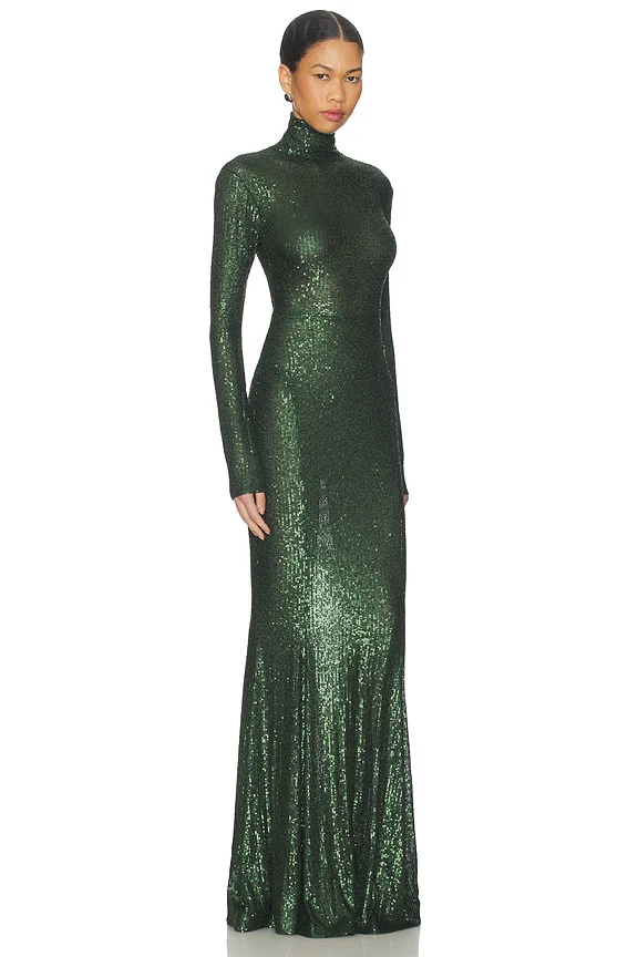 Long Sleeve Turtle Fishtail Gown