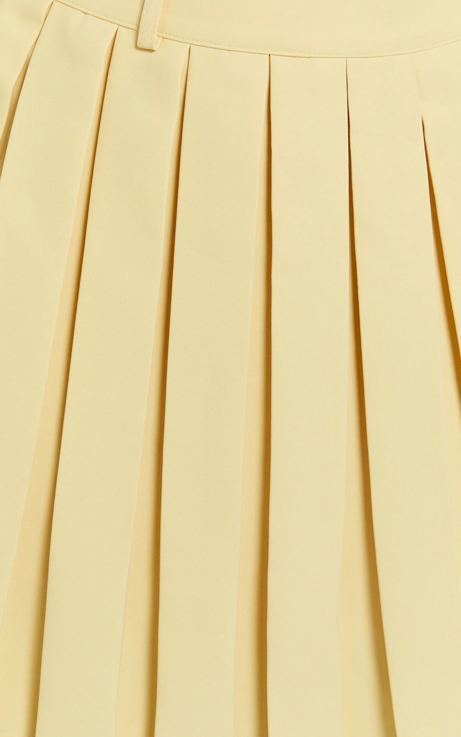 Harlee Mini Skirt - Pleated A line Skirt in Lemon