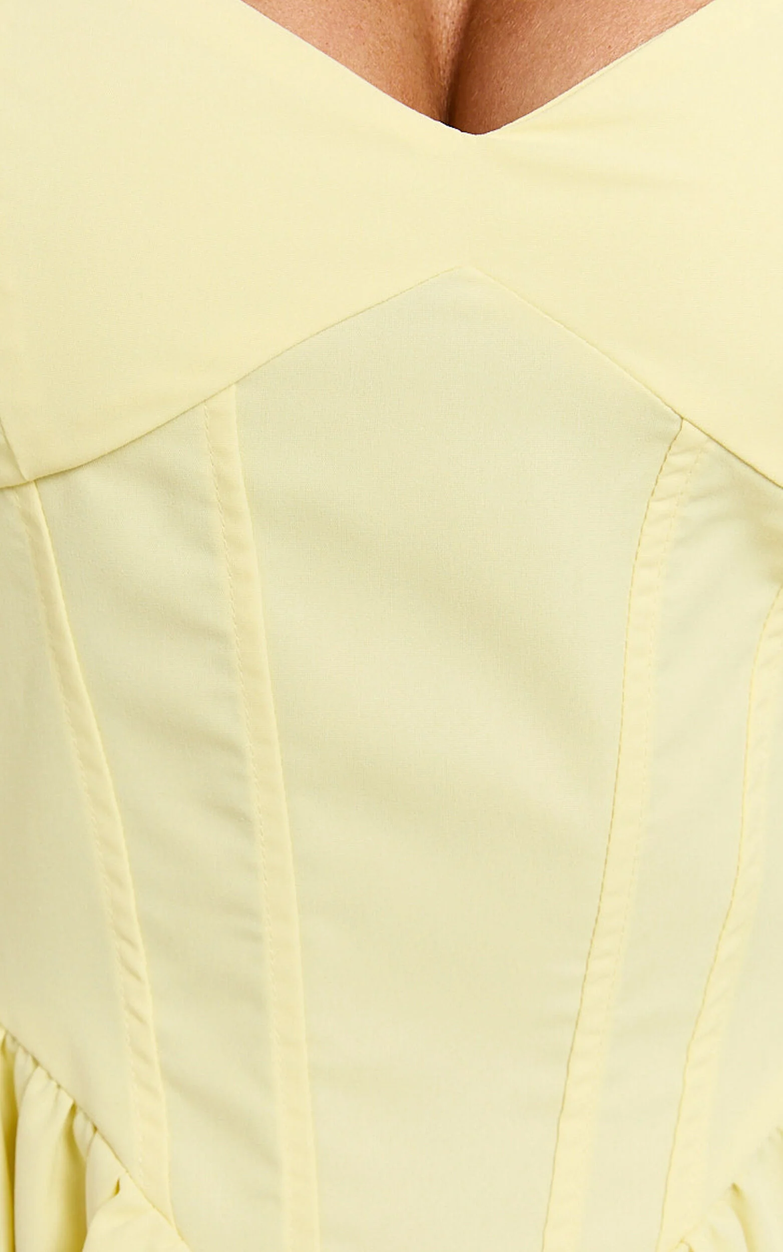 Delaila Mini Dress - Strappy Sweetheart Fit and Flare Dress in Lemon