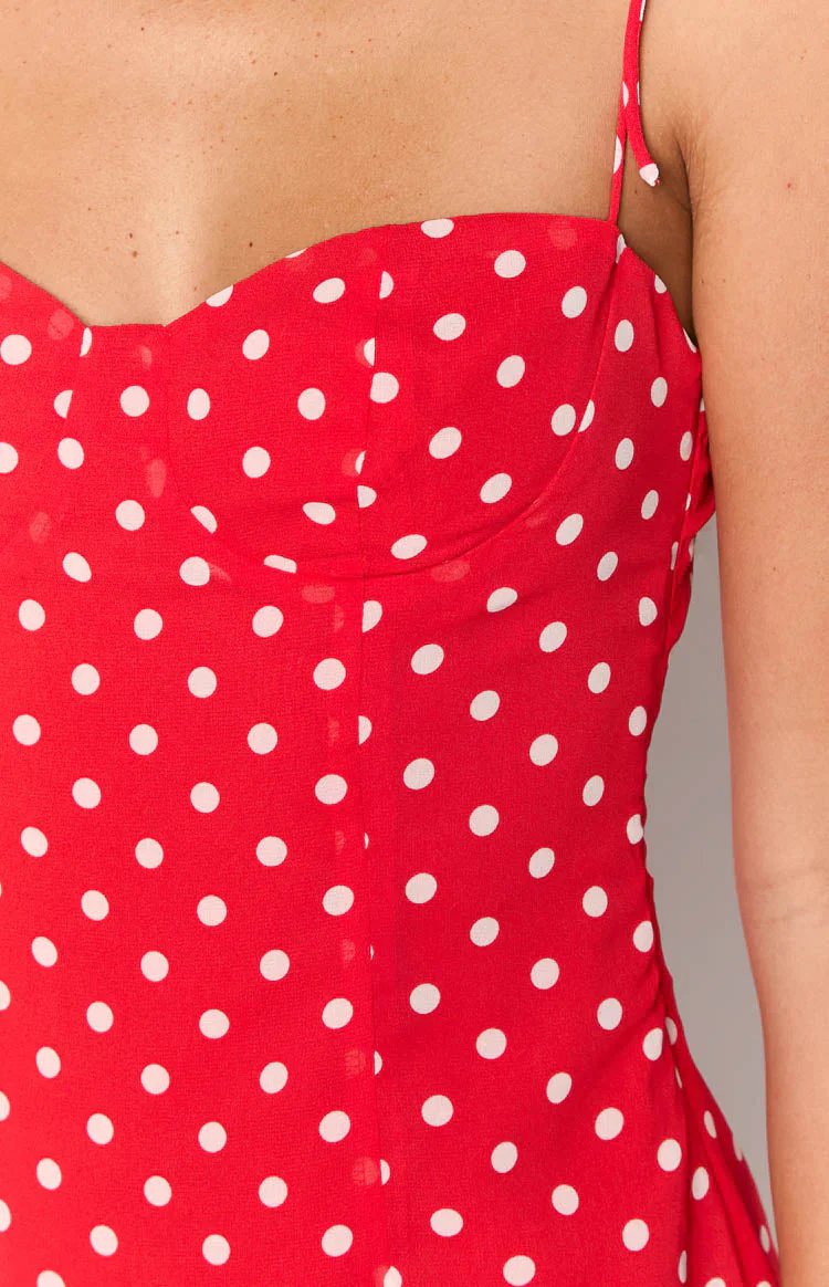 Penny Lane Red Polka Dot Mini Dress