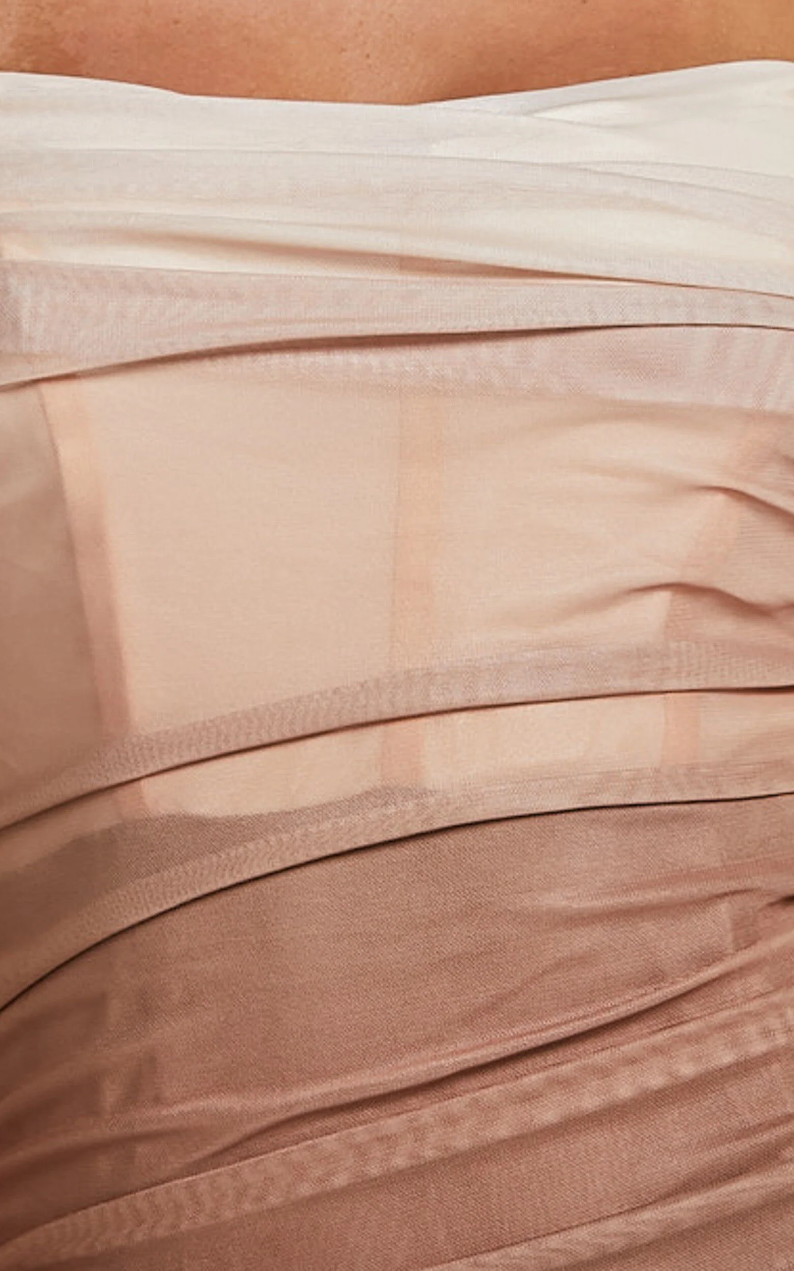 Aldine Midi Dress - Ombre Mesh Bodycon Dress in Chocolate