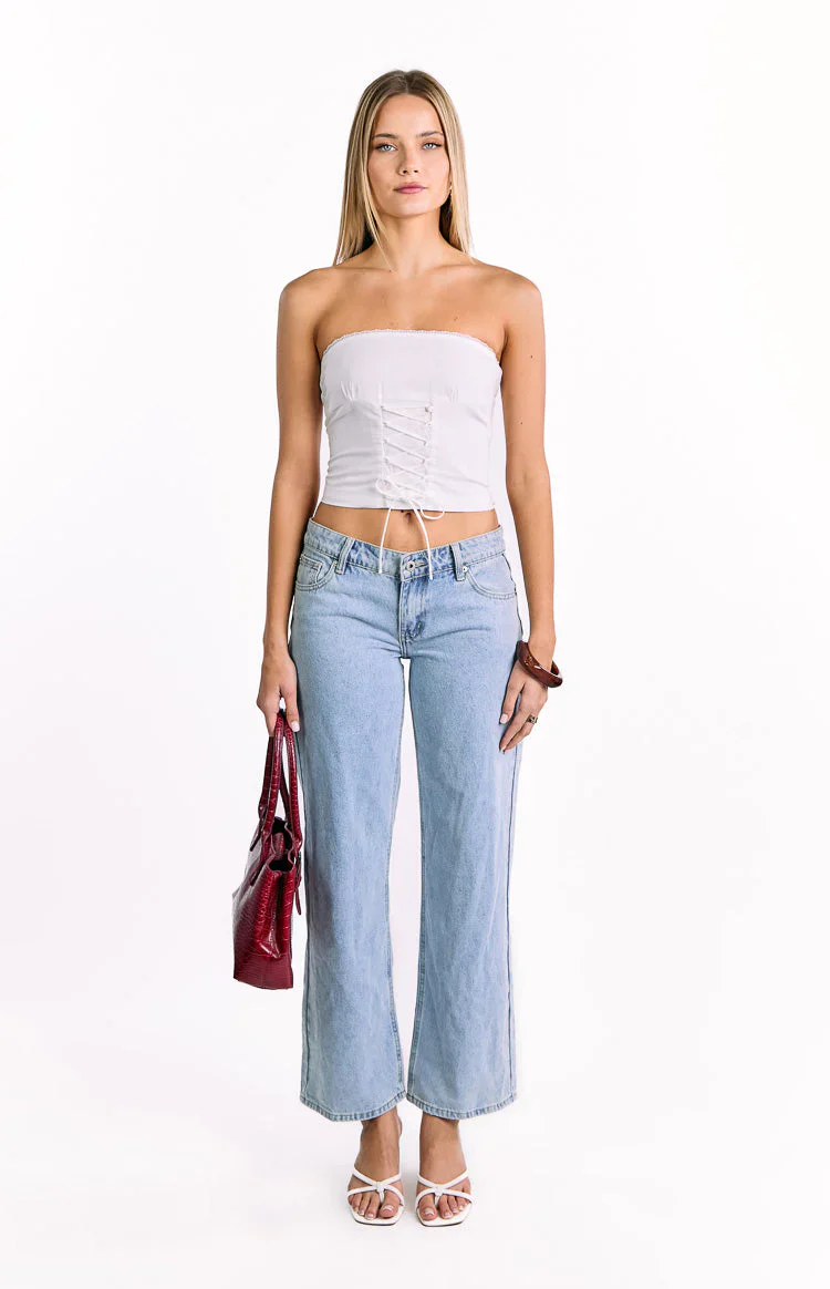 Dakota White Strapless Top