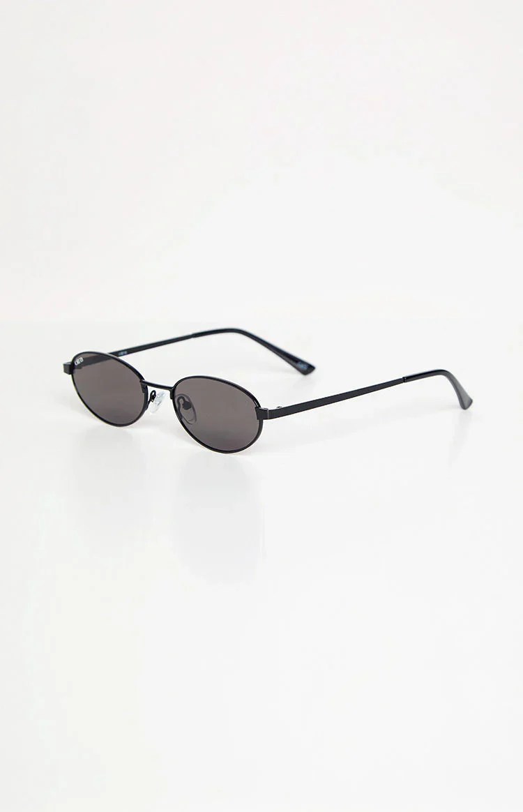 Otra Eyewear Rosie Black Oval Sunglasses