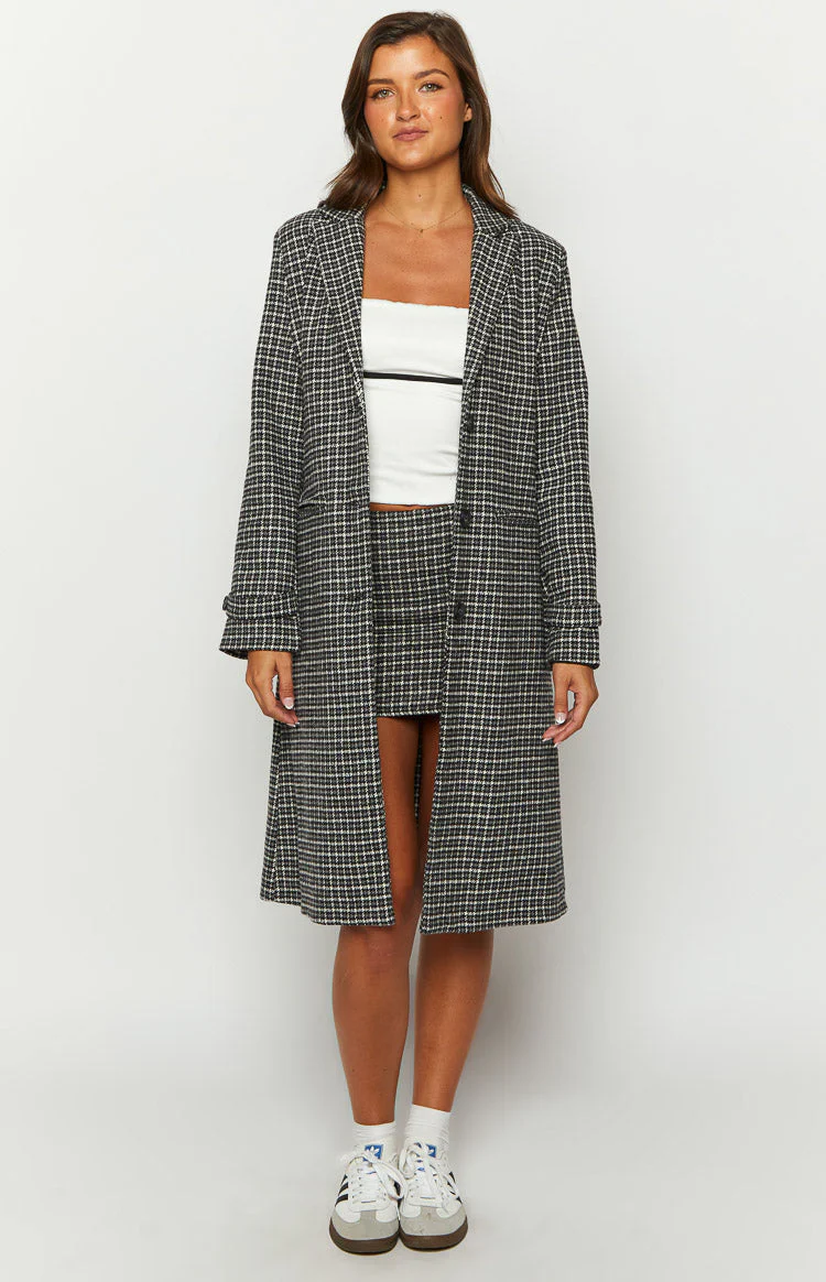 Twilight Grey Plaid Coat