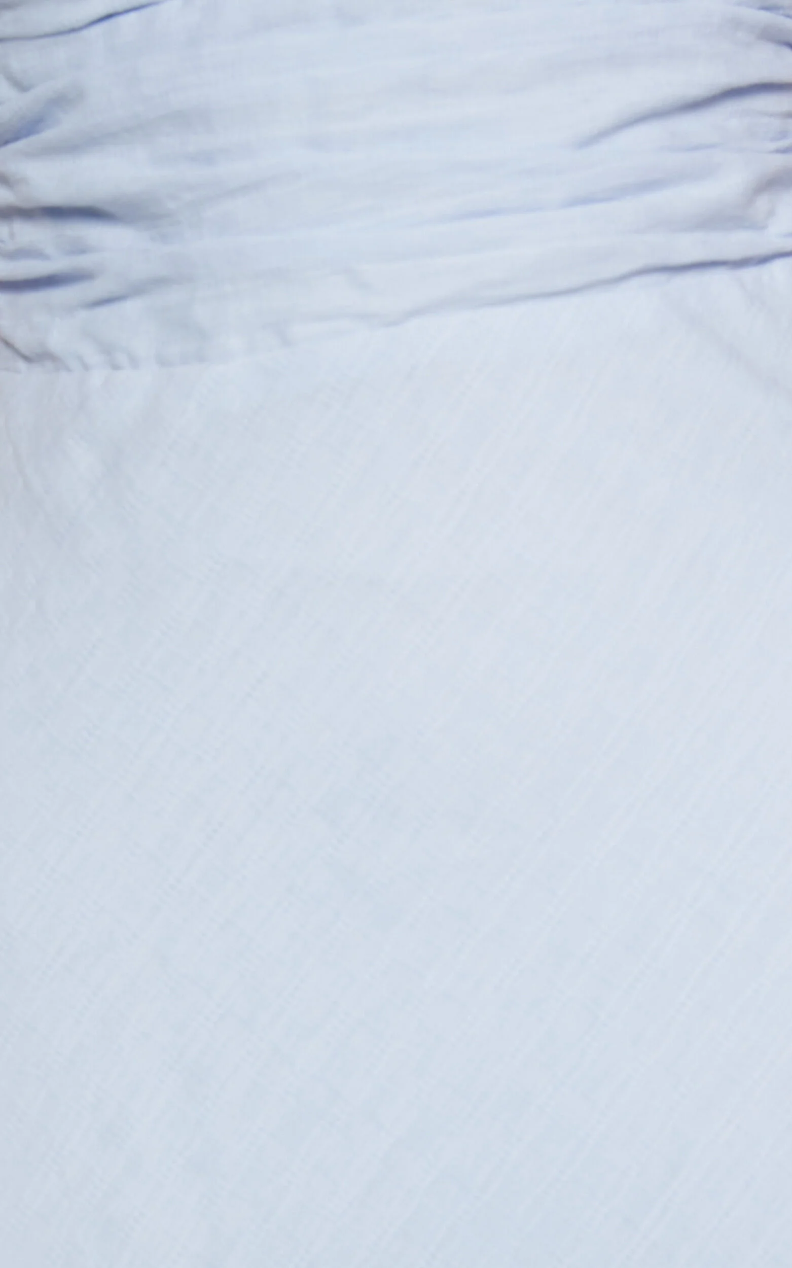 Vynna Midi Dress - Scoop Neck Puff Sleeve Ruched Bust A Line Dress in Blue