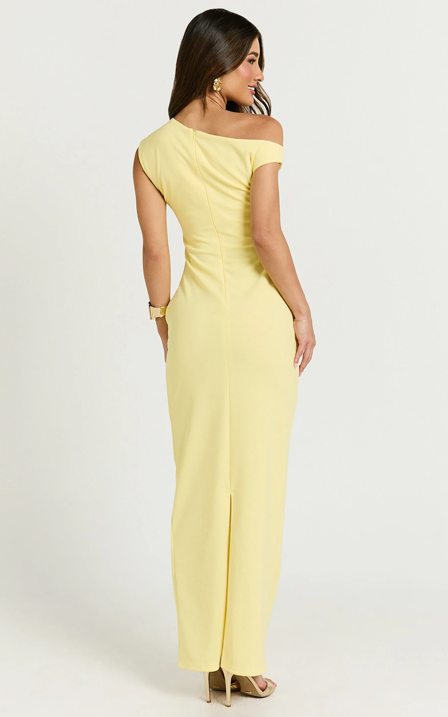 Genie Maxi Dress - Off The Shoulder Dress in Yellow