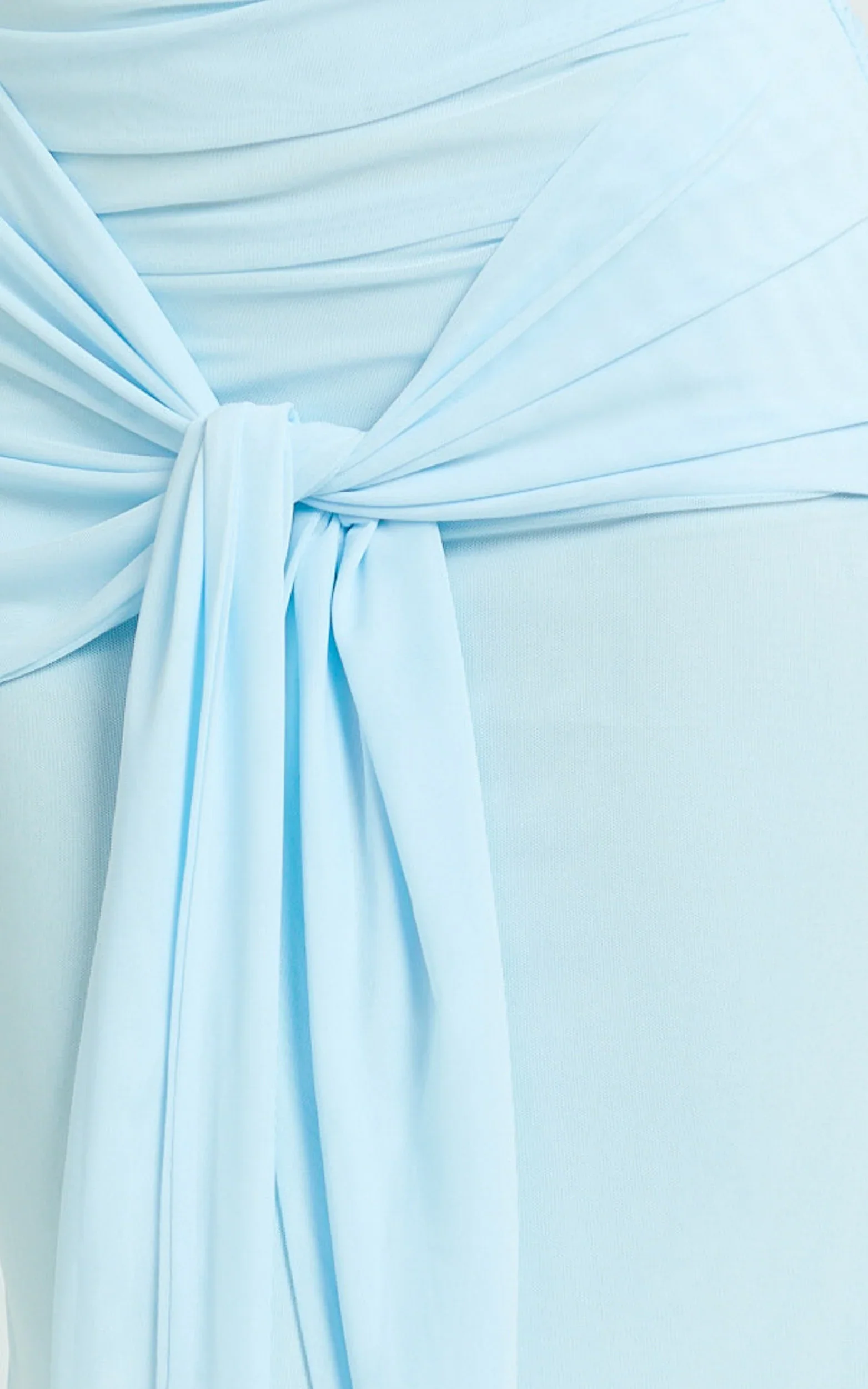 Nicolette Maxi Dress - Cape Sleeve Off Shoulder Dress in Blue