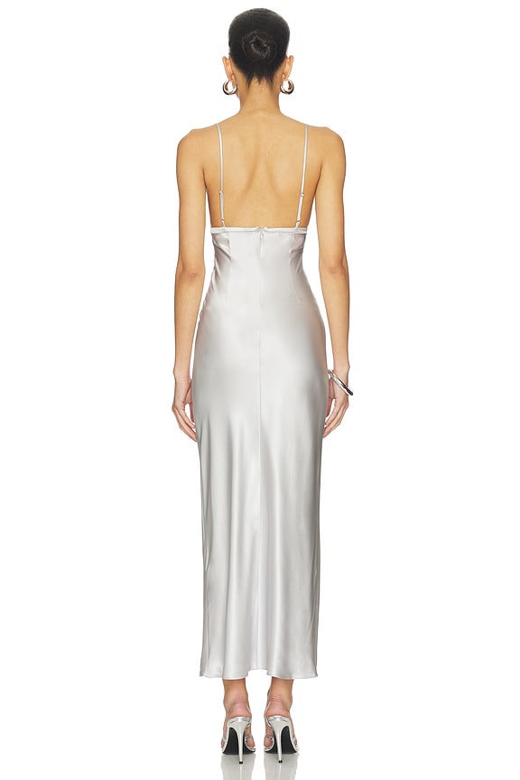 Foil Lily Embroidery Cutout Slip Dress