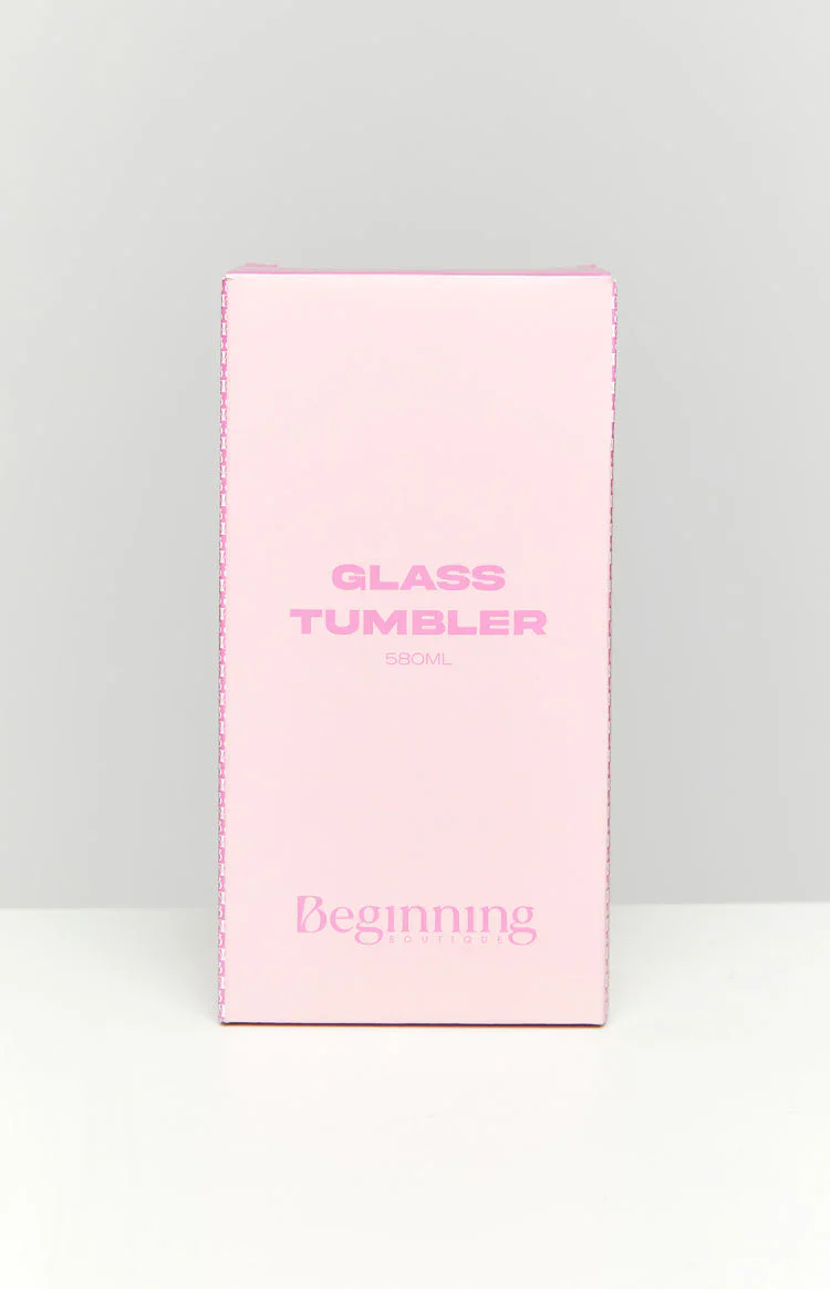 Twinkle Pink Bow Glass Tumbler