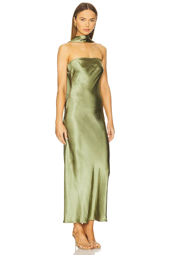 Angelina Neck Tie Maxi Dress