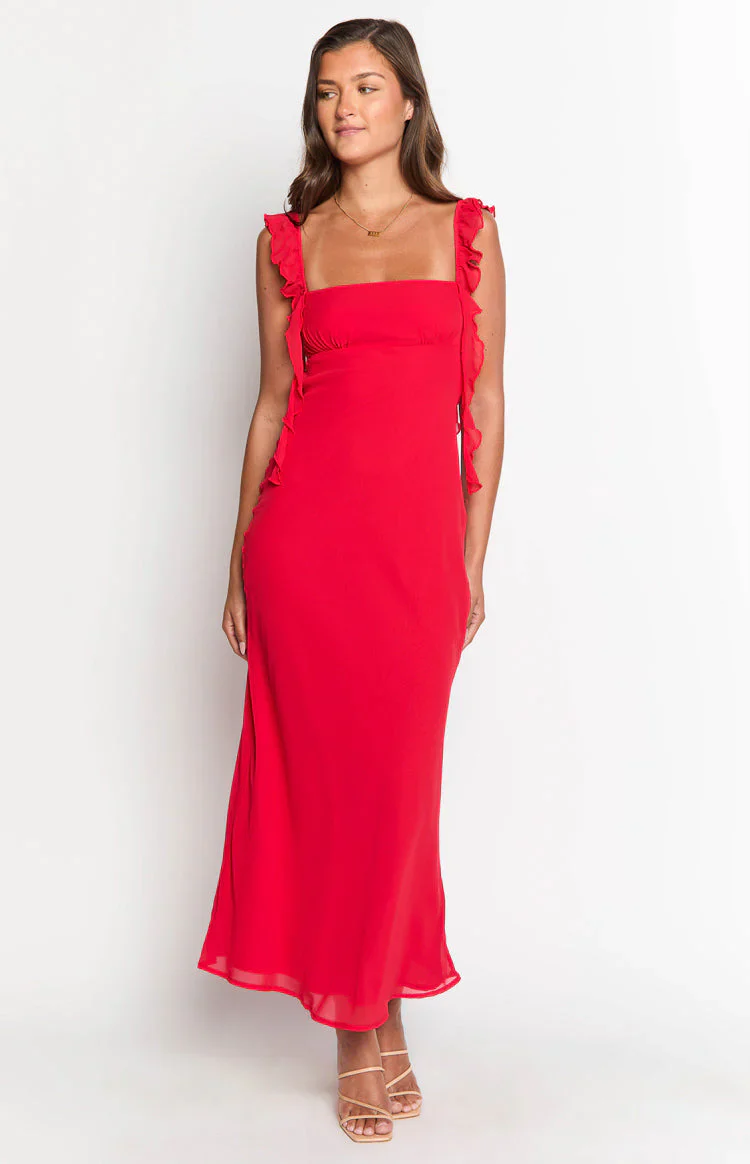 Viona Red Maxi Dress