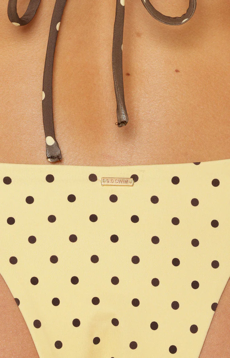 Ellis Yellow Polka Dot Bikini Bottoms