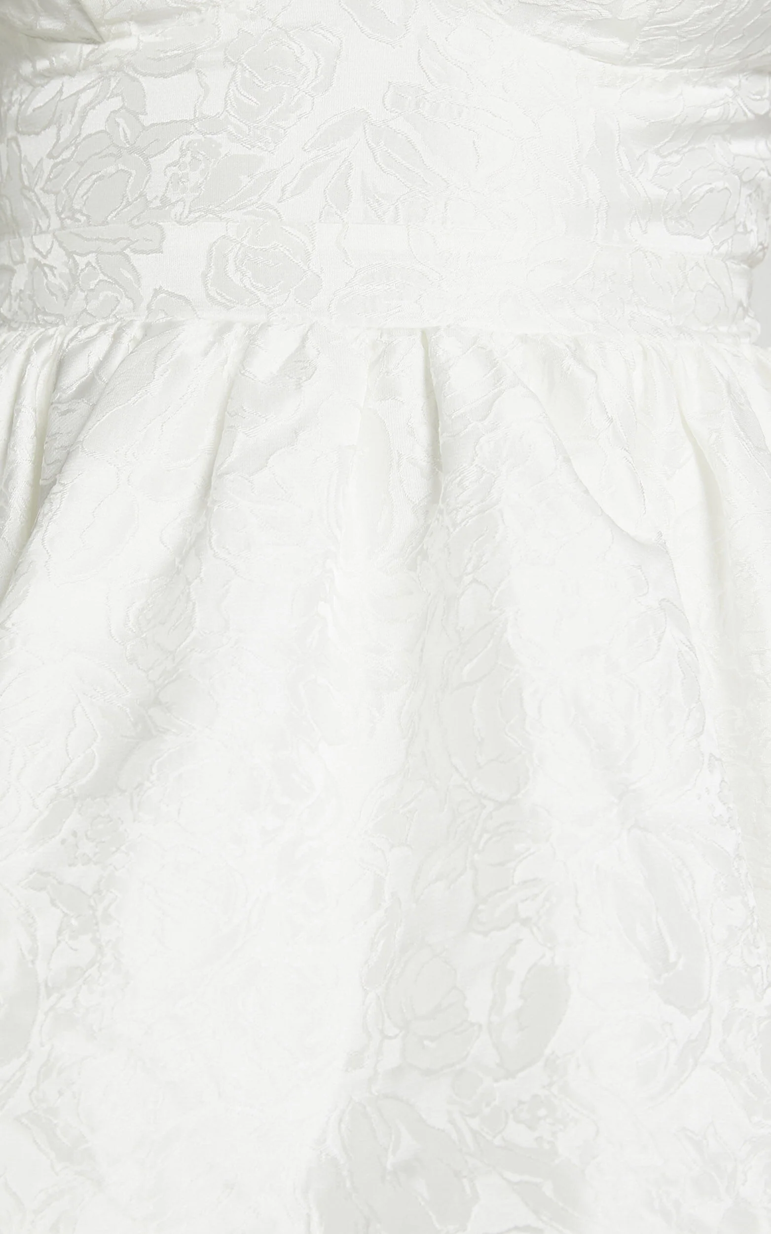 Kena Mini Dress - Jacquard Bustier Dress in White