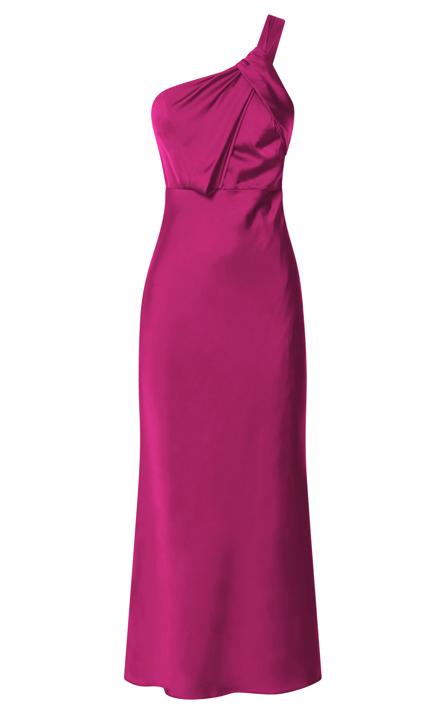 Carmella Midi Dress - One Shoulder Twist Detail Dress in Grape