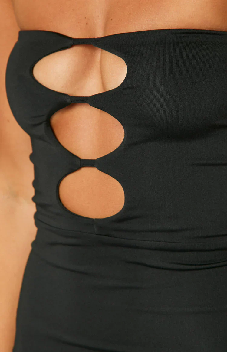 Ellen Black Strapless Party Dress