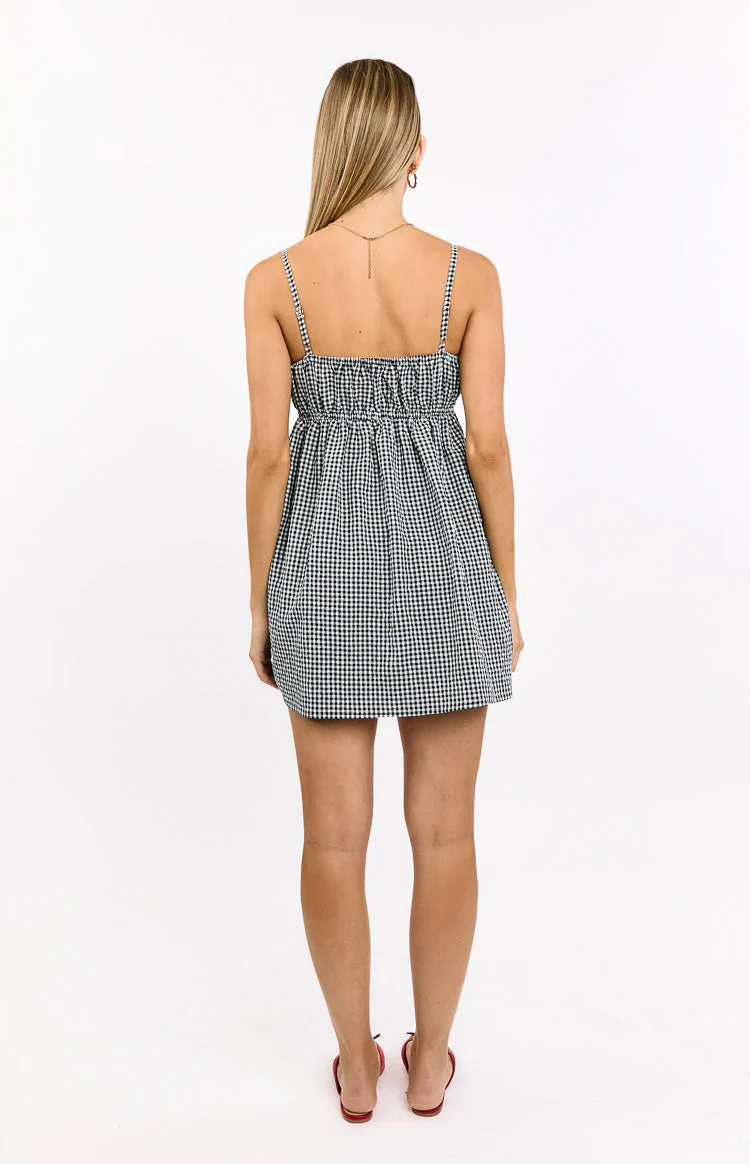 Avara Black Gingham Mini Dress