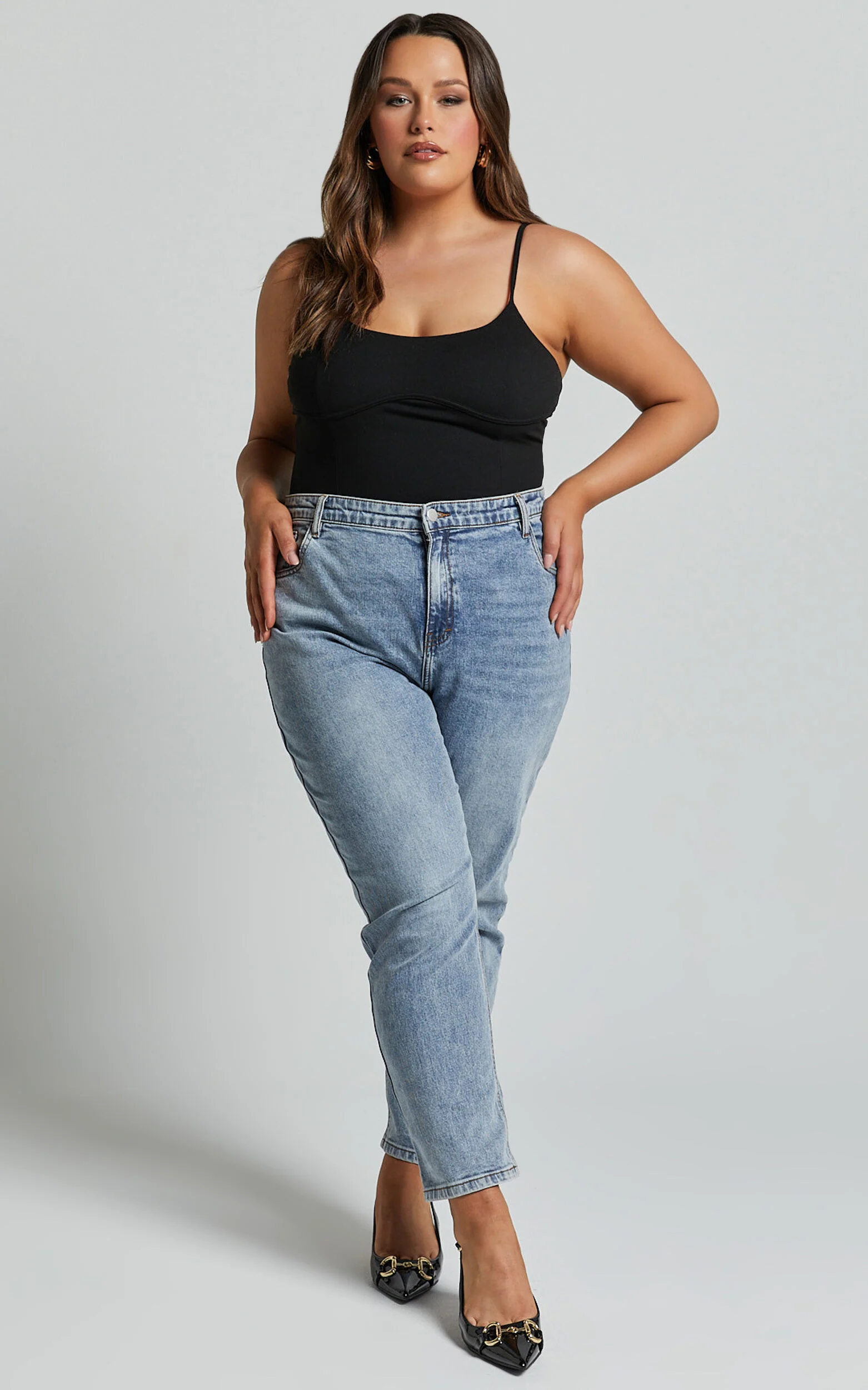 Daramie Bodysuit - Underbust Detail Bodysuit in Black