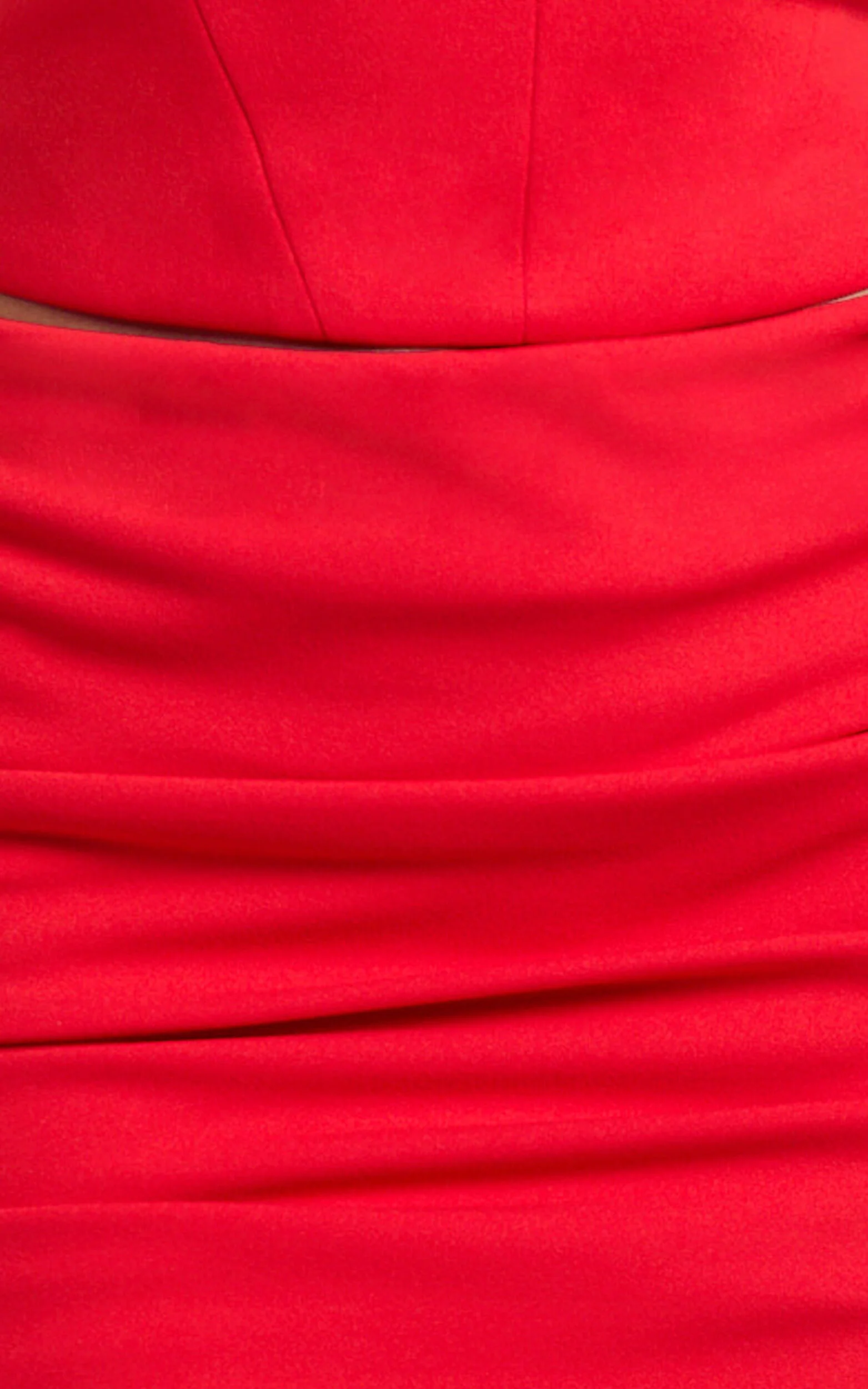 Cleo Mini Skirt - Mid Waisted Gathered Skirt in Red