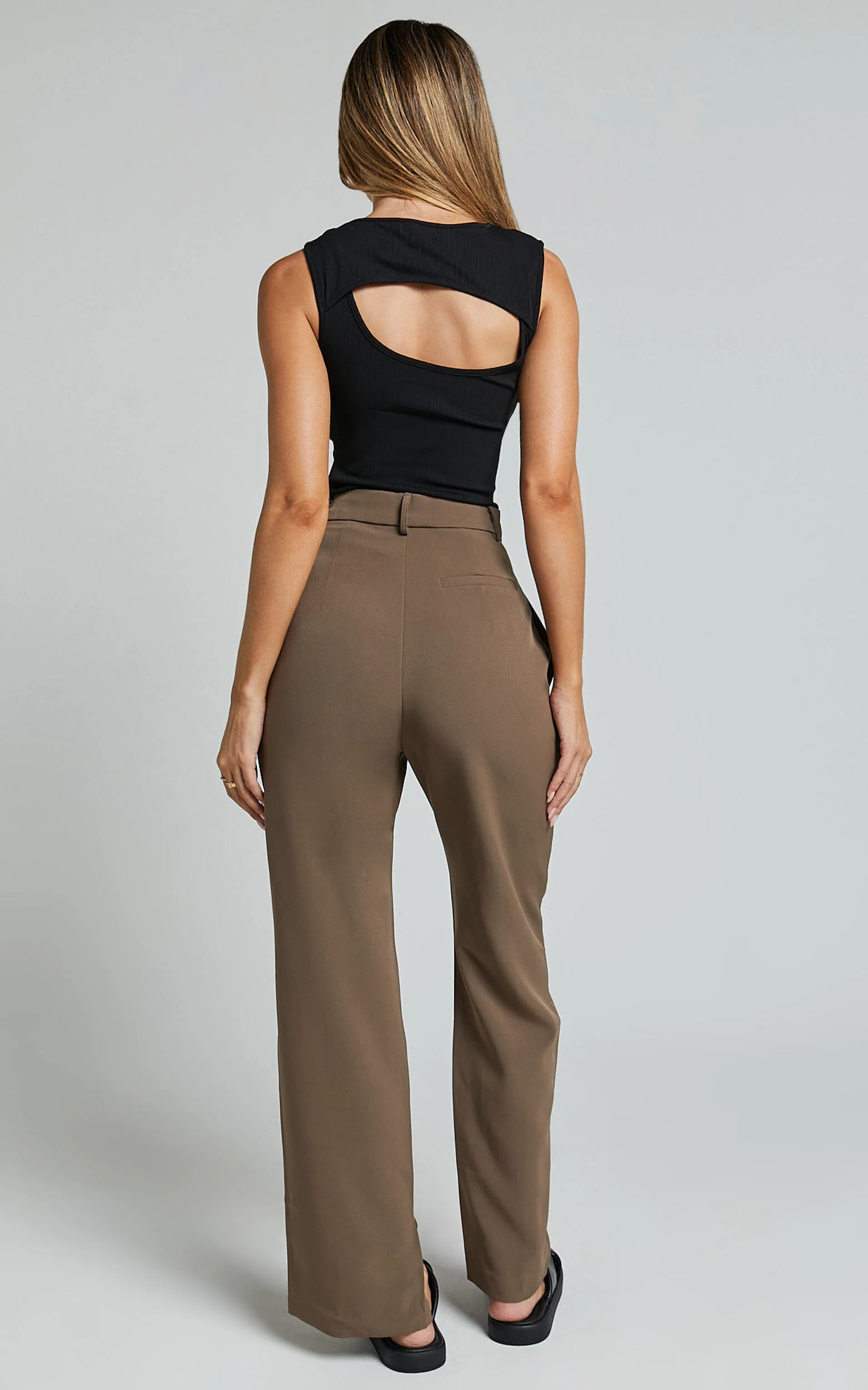 Rogers Pants - High Waisted Pants in Mocha