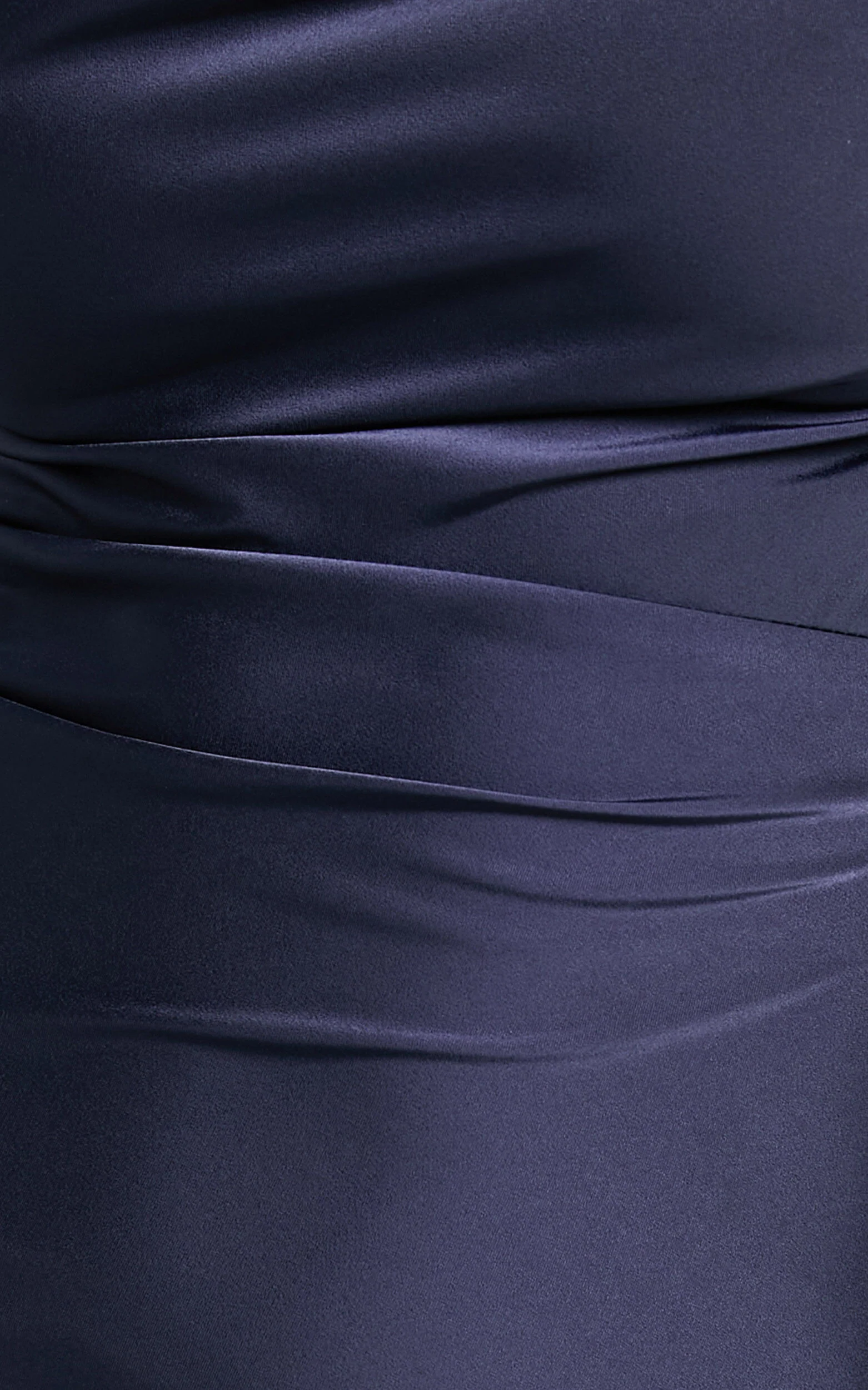 Ardent Maxi Dress - Cowl Neck Tie Back Satin Dress in Navy
