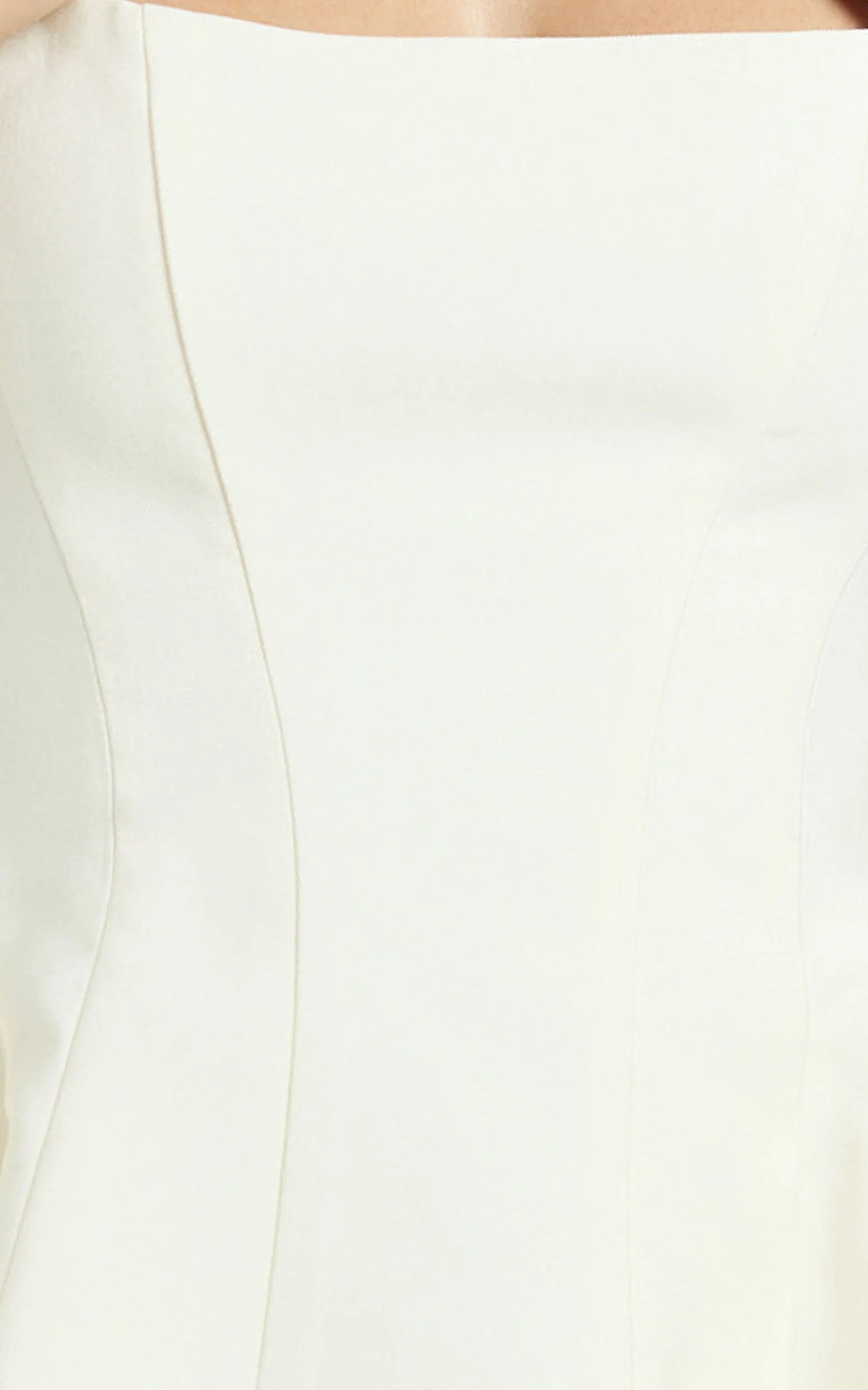 Kailee Mini Dress - Wide Strap Square Neck Fit And Flare Tulip Dress in Cream