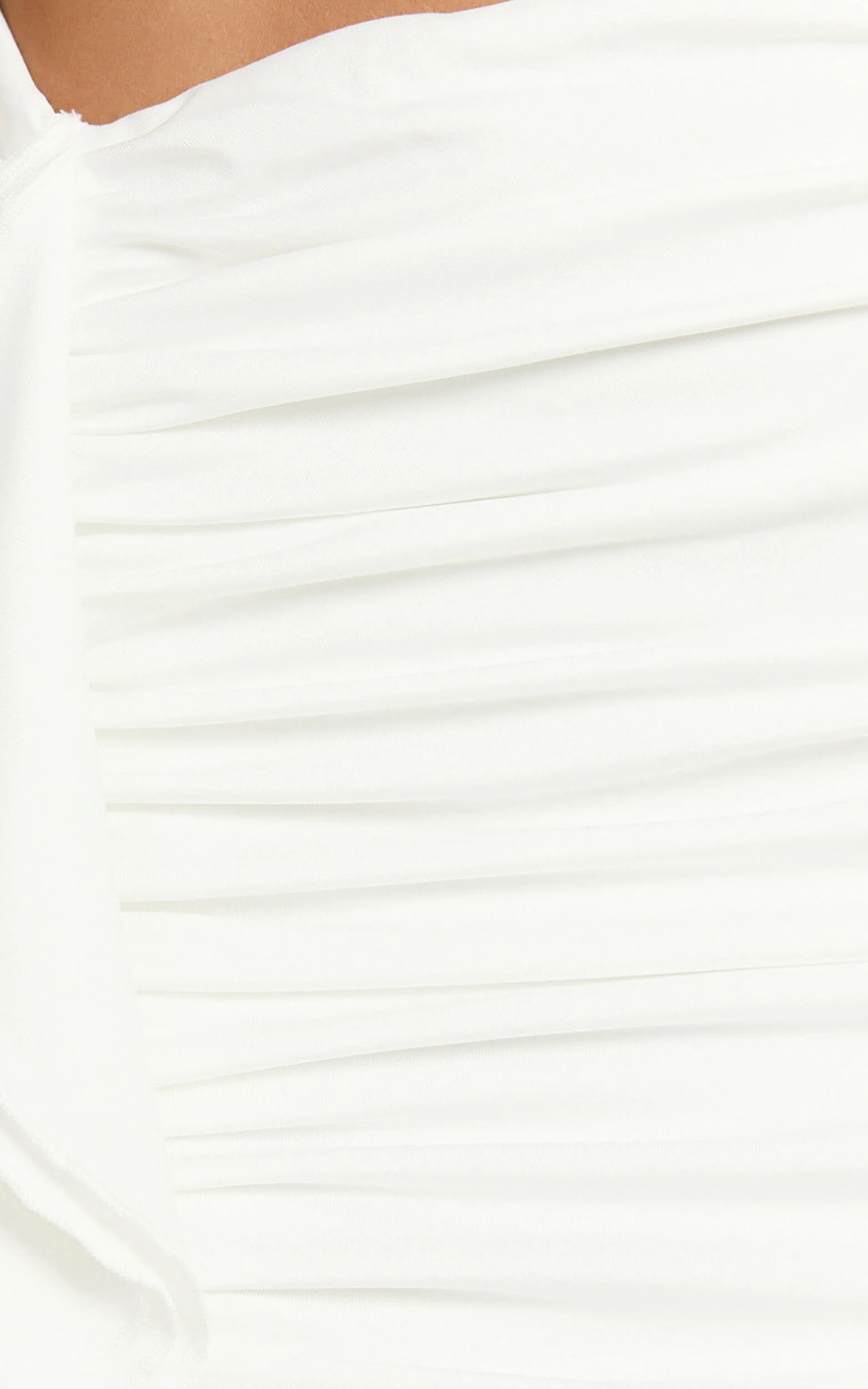 Tash Mini Skirt - Asymmetrical Gathered Ruffle Skirt in White