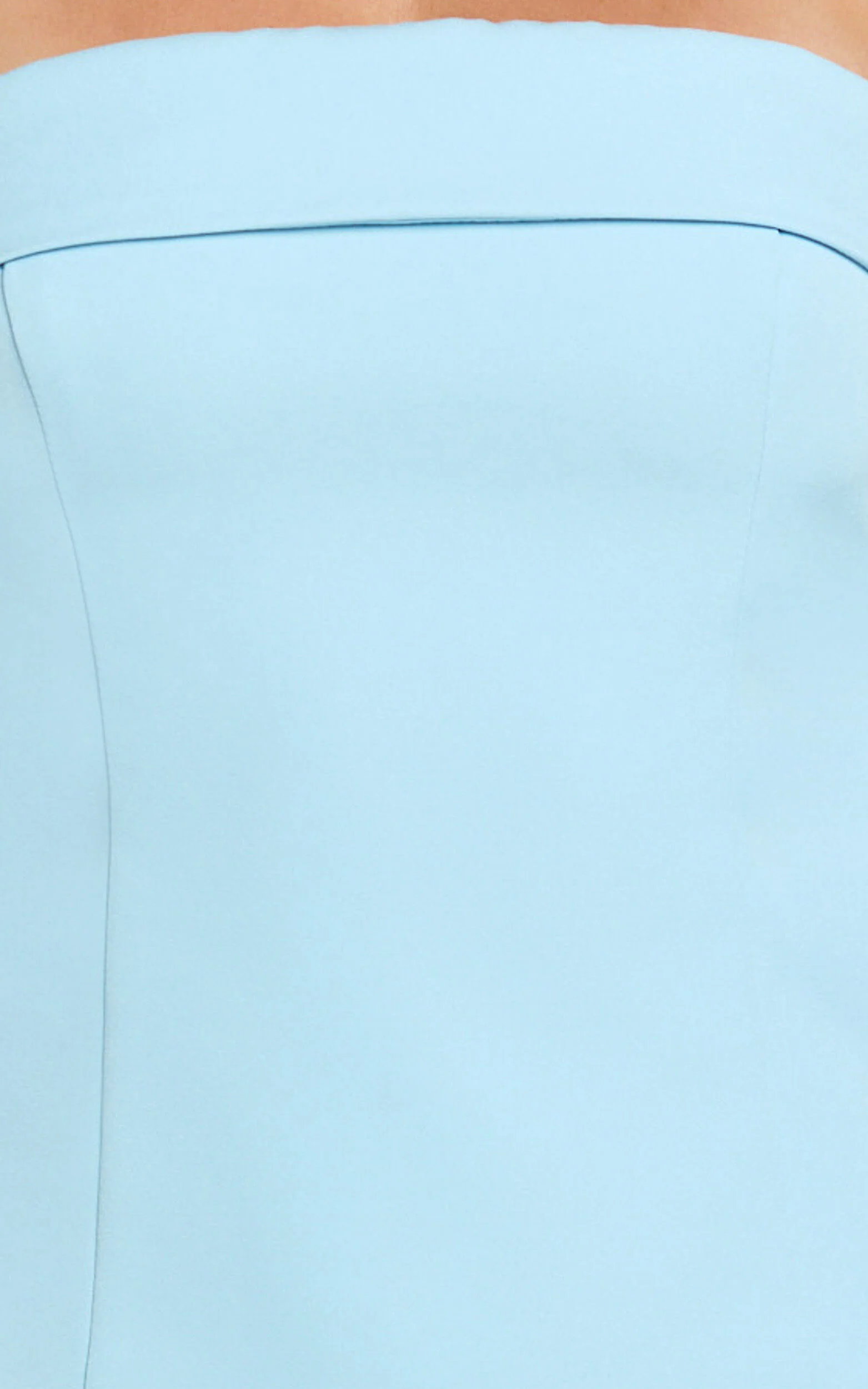 Tricia Mini Dress - Strapless Foldover Neckline Dress in Pale Blue
